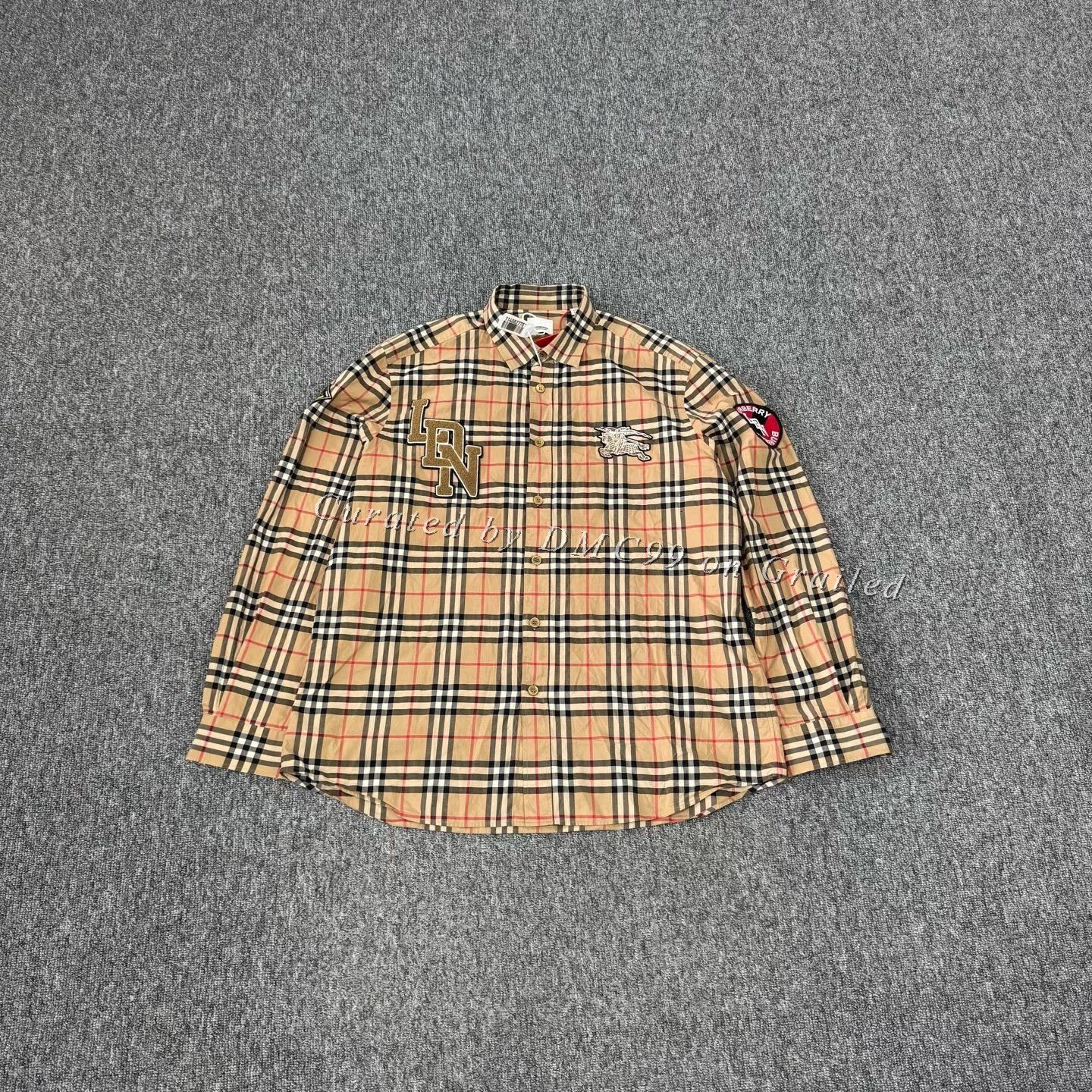 Burberry Burberry Flocked Multi-Logo Classic Check Shirt Size US XXL / EU 58 / 5 - 1 Thumbnail