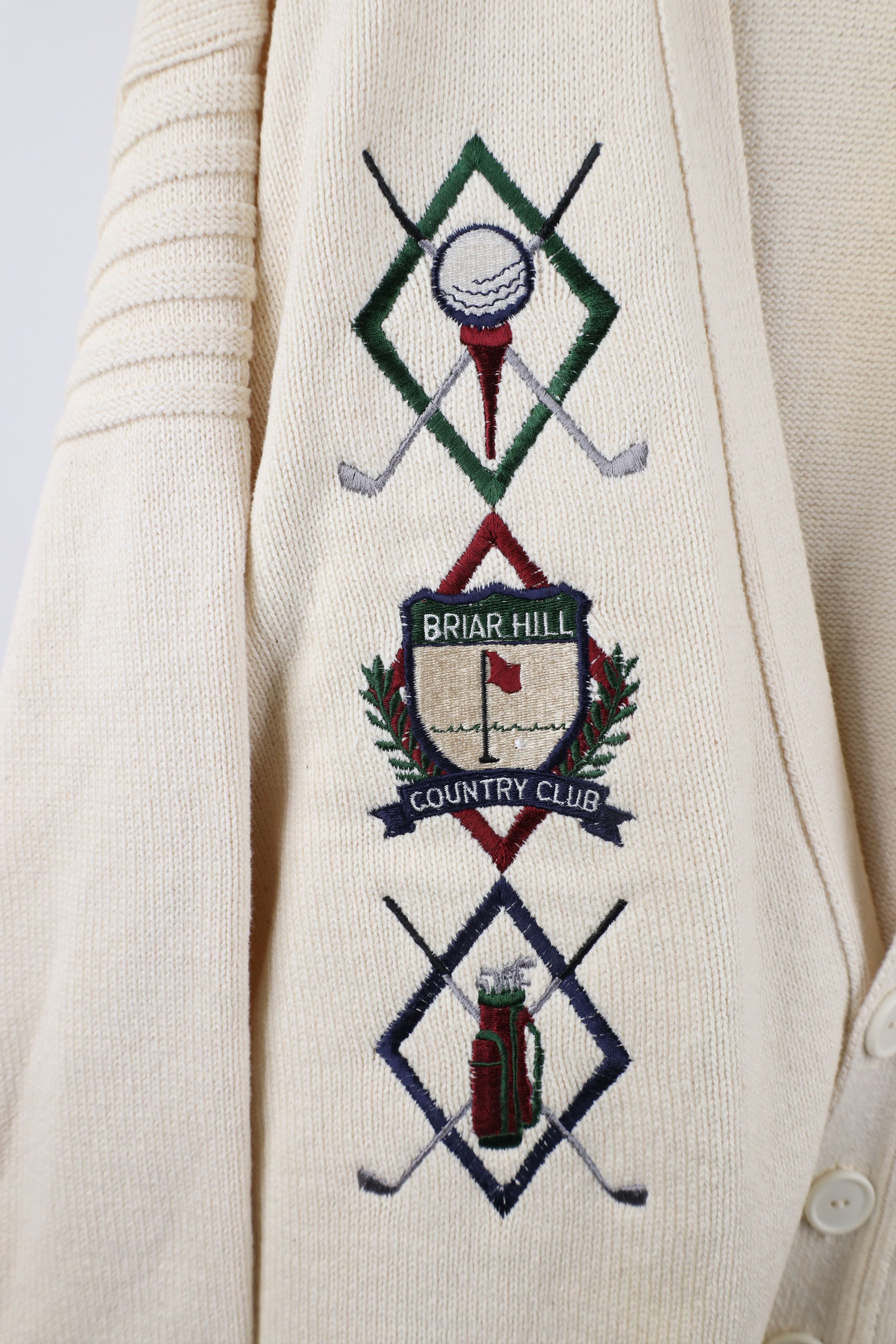 Vintage Vintage 90s Golf Ribbed Knit Cardigan Sweater Cream USA Size US XL / EU 56 / 4 - 4 Thumbnail