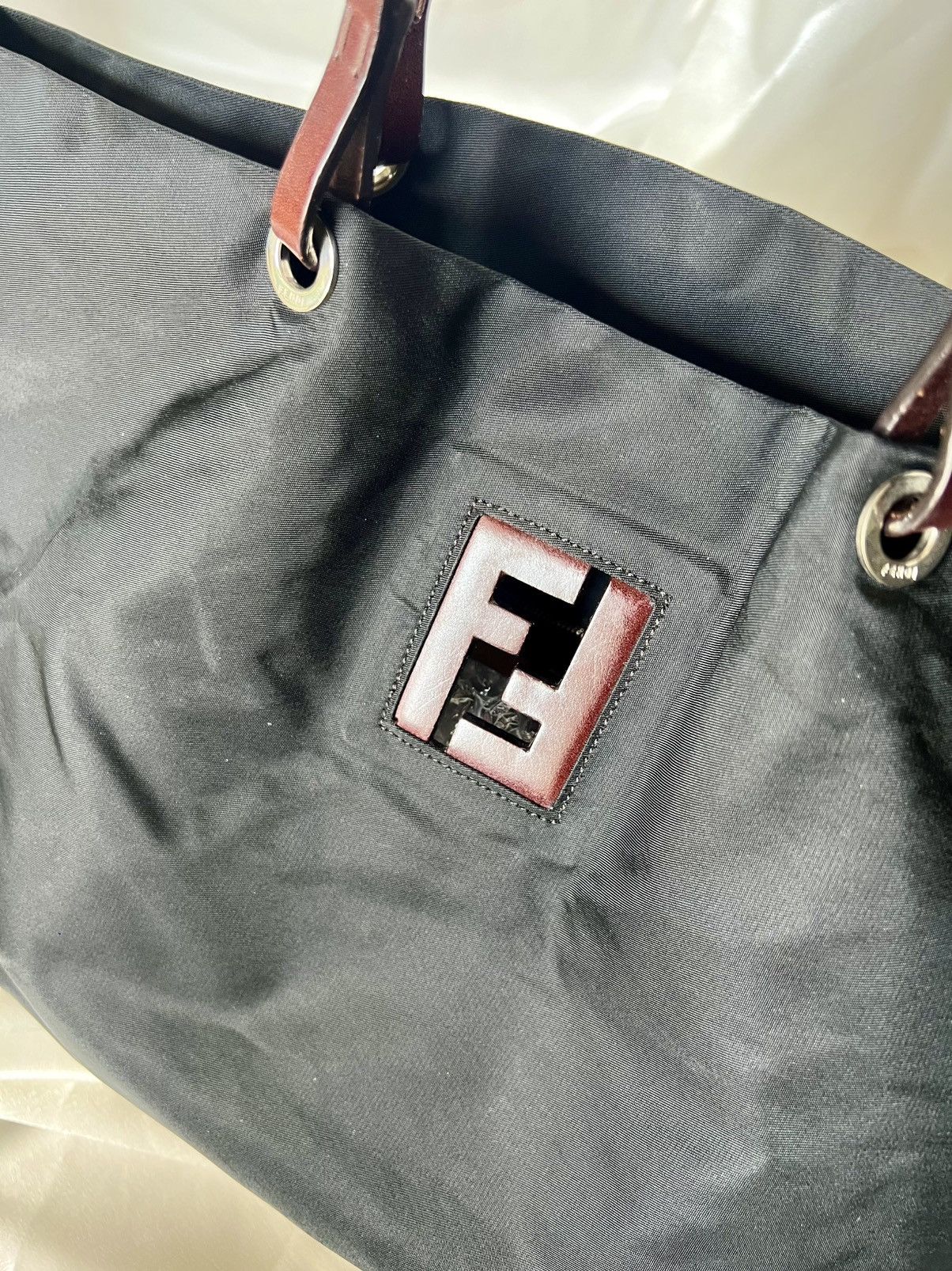 Fendi Fendi Nylon FF Logo Tote – Black Size ONE SIZE - 10 Thumbnail