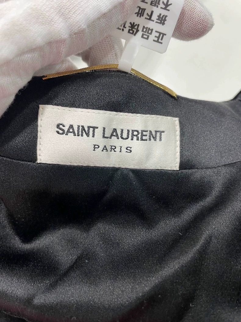 Saint Laurent Paris saint laurent black lace sleeve dress Size US 38 / EU 54 - 4 Thumbnail