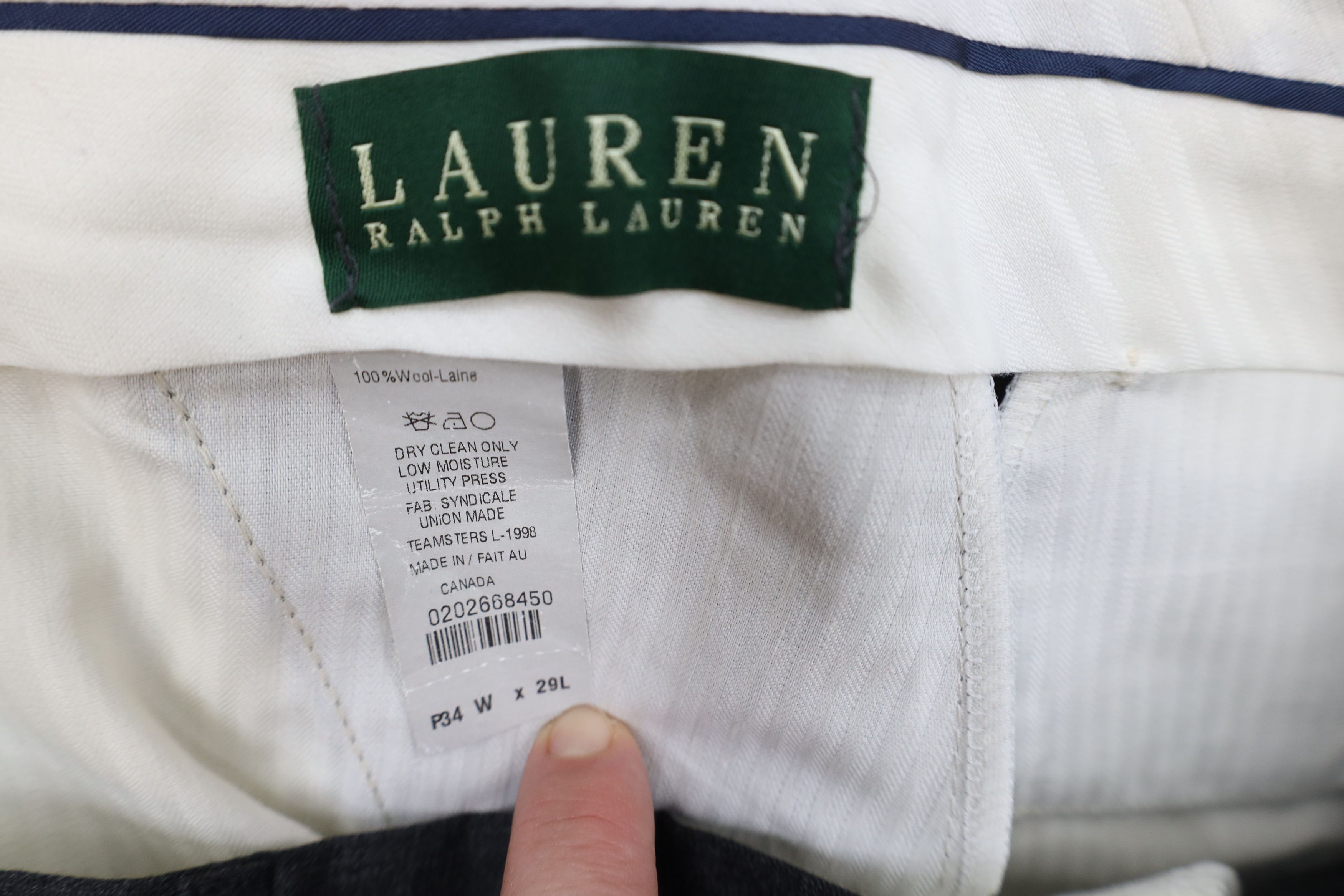 Ralph Lauren Vintage Ralph Lauren Wool Wide Leg Chino Pants Charcoal Gray Size US 34 / EU 50 - 6 Thumbnail