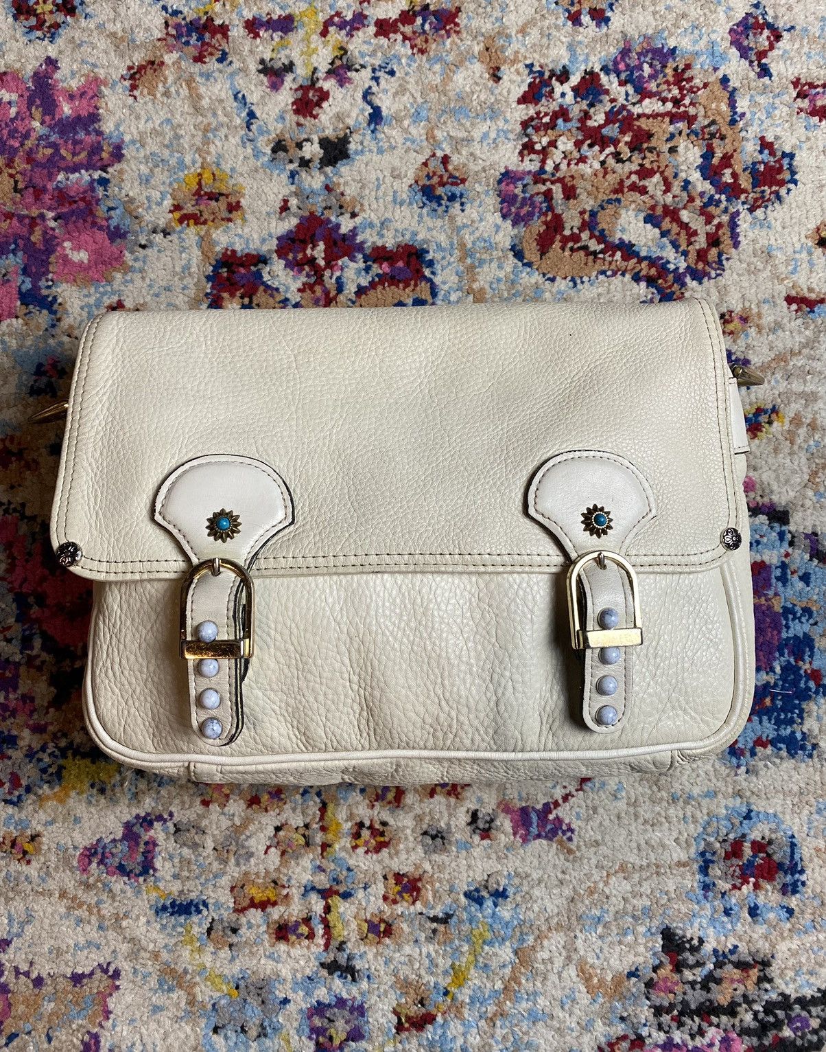 Japanese Brand × Other × Vintage Vintage Japan full grained White Leather Artisan Messenger Size ONE SIZE - 2 Thumbnail