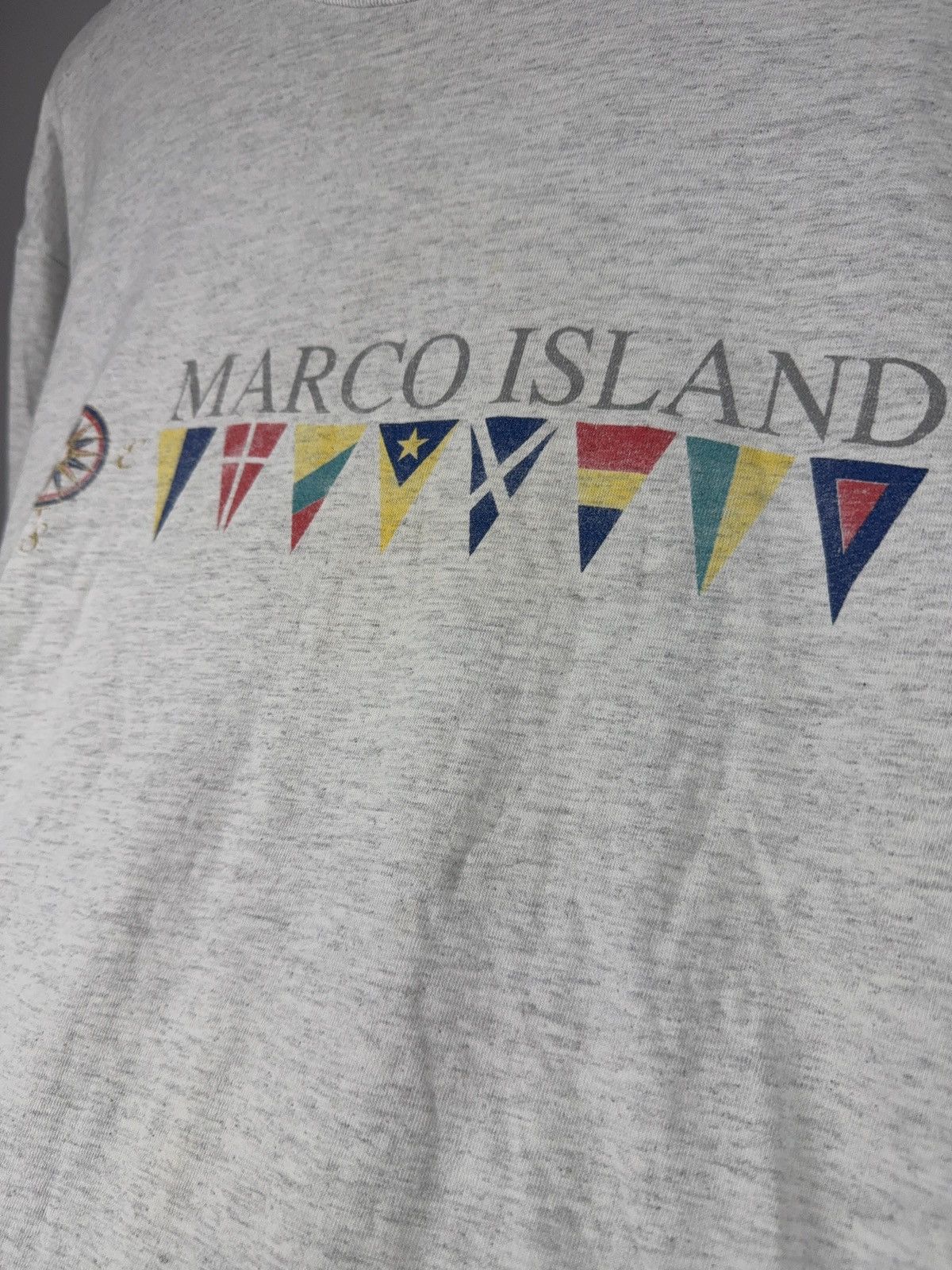 Vintage USA 90s Retro Vintage Marco Island Nautical Flags T-Shirt Size US L / EU 52-54 / 3 - 12 Thumbnail