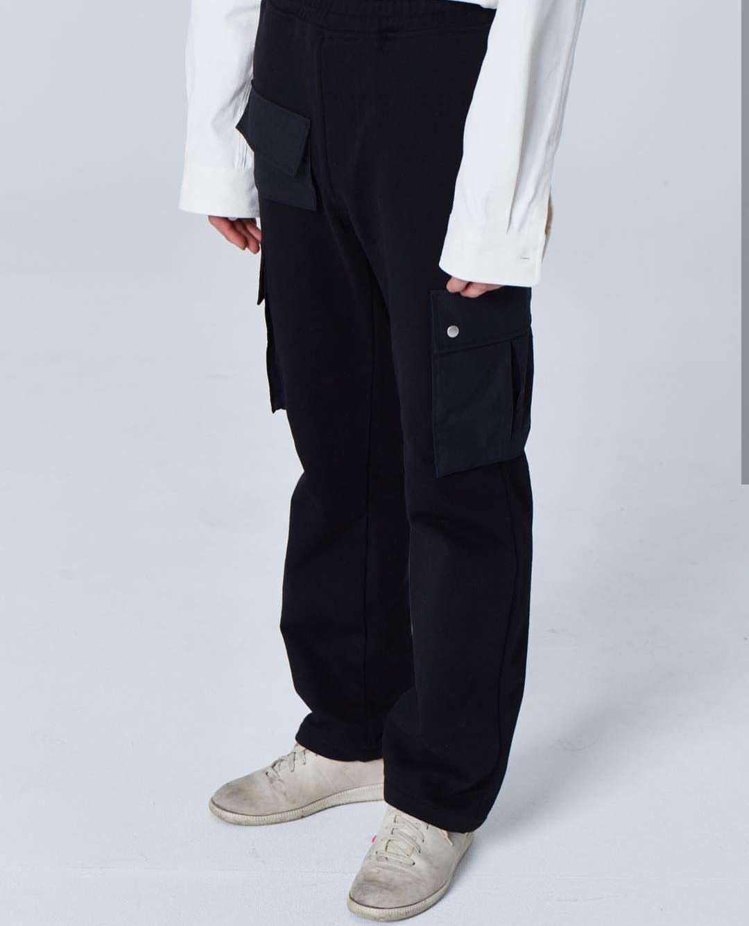 Japanese Brand × Vintage Utility Sweatpants Black Korean Brand GRUNGE NUMBER NINE Size US 30 / EU 46 - 1 Thumbnail