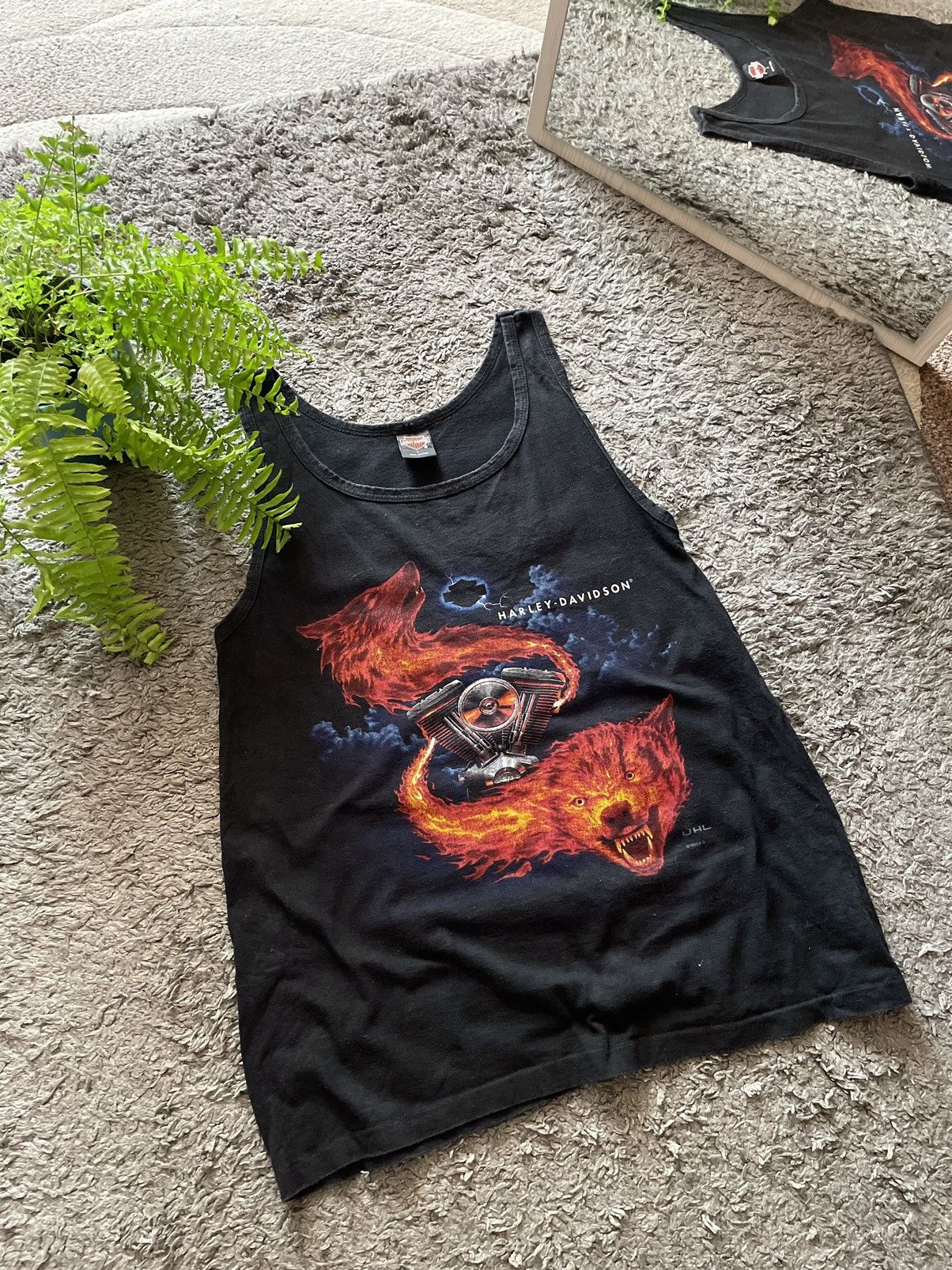 Harley Davidson × Vintage 90s Harley Davidson Undershirt Streetwear Vintage Big Logo Size US L / EU 52-54 / 3 - 2 Thumbnail
