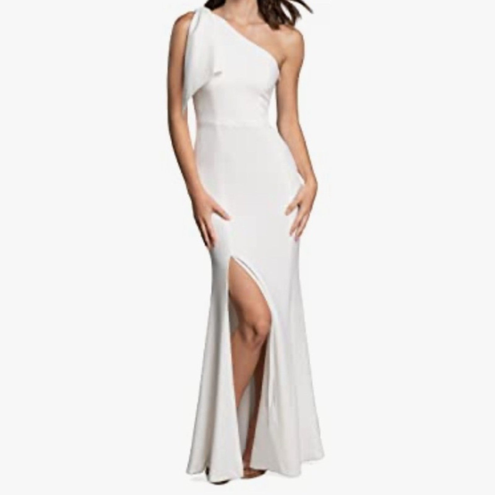 Dress the Population Dress the Population Georgina Asymmetrical Bow Dress White M Size M / US 6-8 / IT 42-44 - 10 Thumbnail