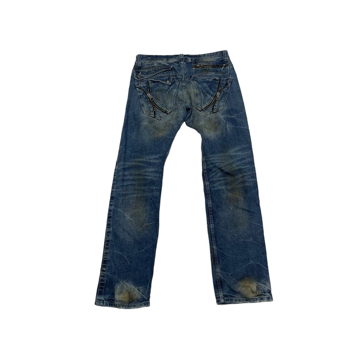 14th Addiction × If Six Was Nine × Le Grande Bleu (L.G.B.) Trashed Japanese Brand Ratle Trap Distress Denim Size US 32 / EU 48 - 2 Thumbnail