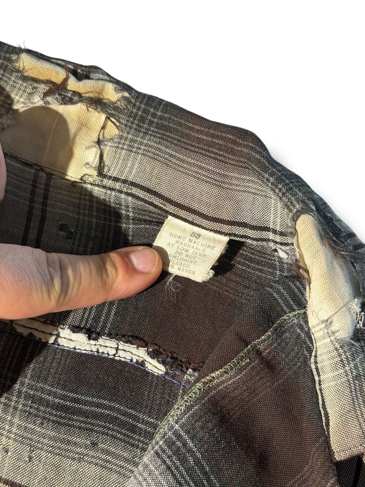 Other *RARE* VINTAGE 70s 80s RAYON COTTON FLANNEL SHIRT THRASHED Size US L / EU 52-54 / 3 - 9 Thumbnail