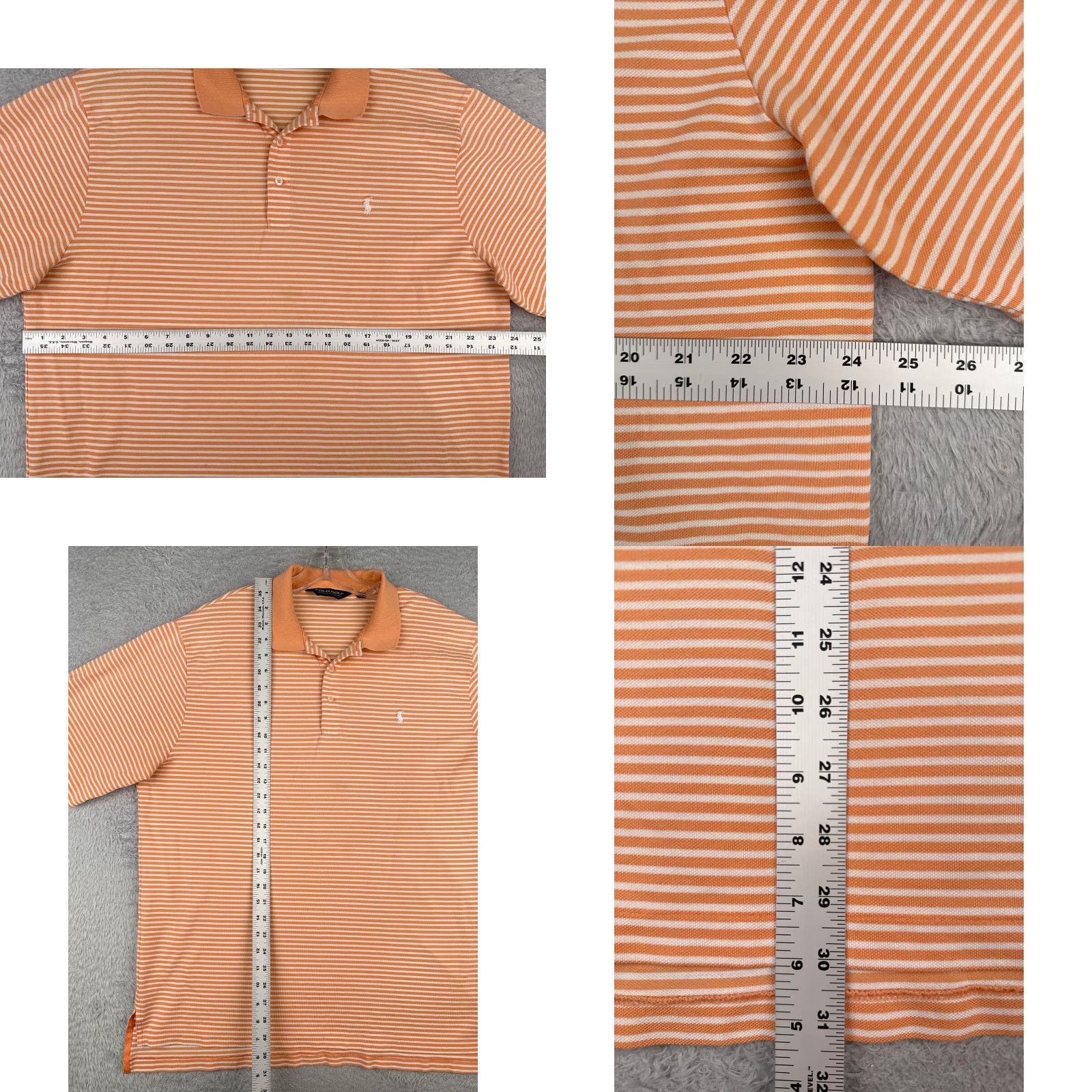 Ralph Lauren VINTAGE Ralph Lauren Polo Golf Shirt Men XL Orange Stripe 100% Cotton Slim Fit Button Collar Short Sleeve Read Size US XL / EU 56 / 4 - 8 Thumbnail