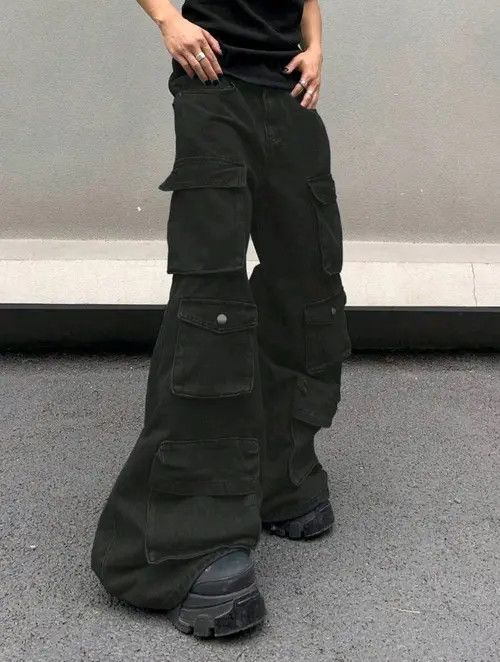 VIBE Multi Pocket Oversized Baggy Cargo Jeans Size US 35 - 1 Thumbnail