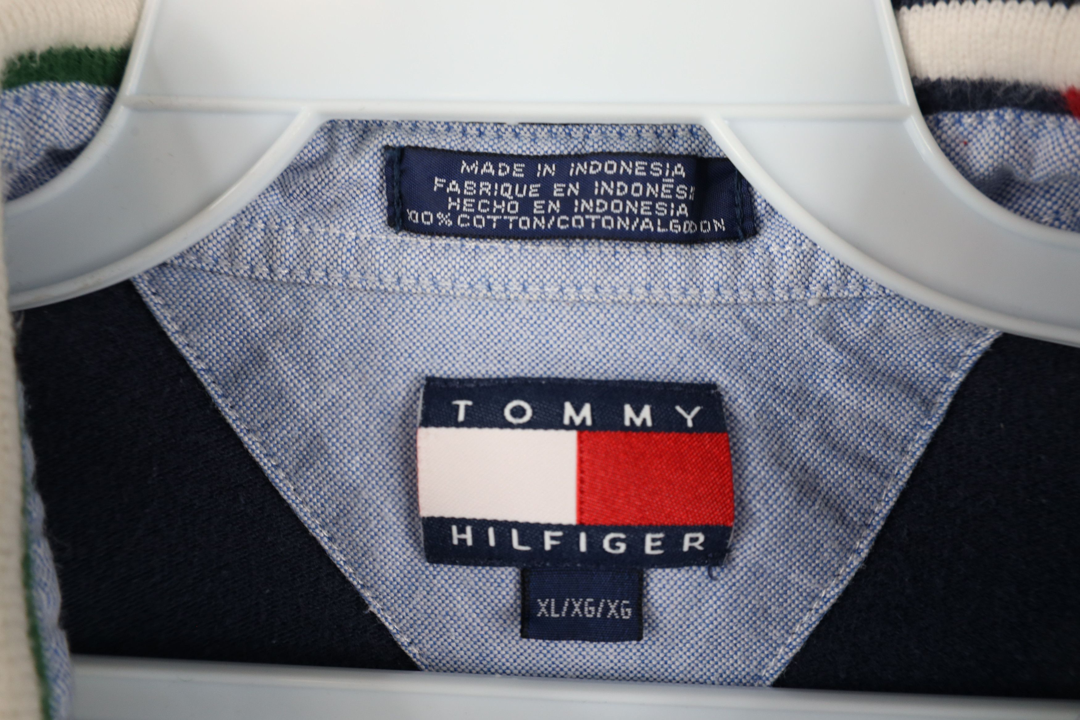 Tommy Hilfiger × Vintage Vintage 90s Tommy Hilfiger Collar Polo Shirt Blue Cotton Size US XL / EU 56 / 4 - 8 Thumbnail