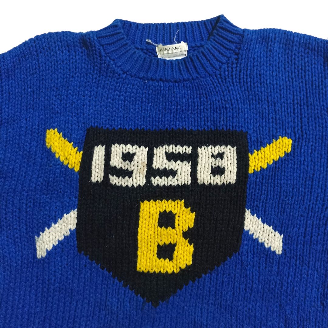 Other Vintage 90s Extra Touch Blue White Knitwear Size L / US 10 / IT 46 - 3 Thumbnail
