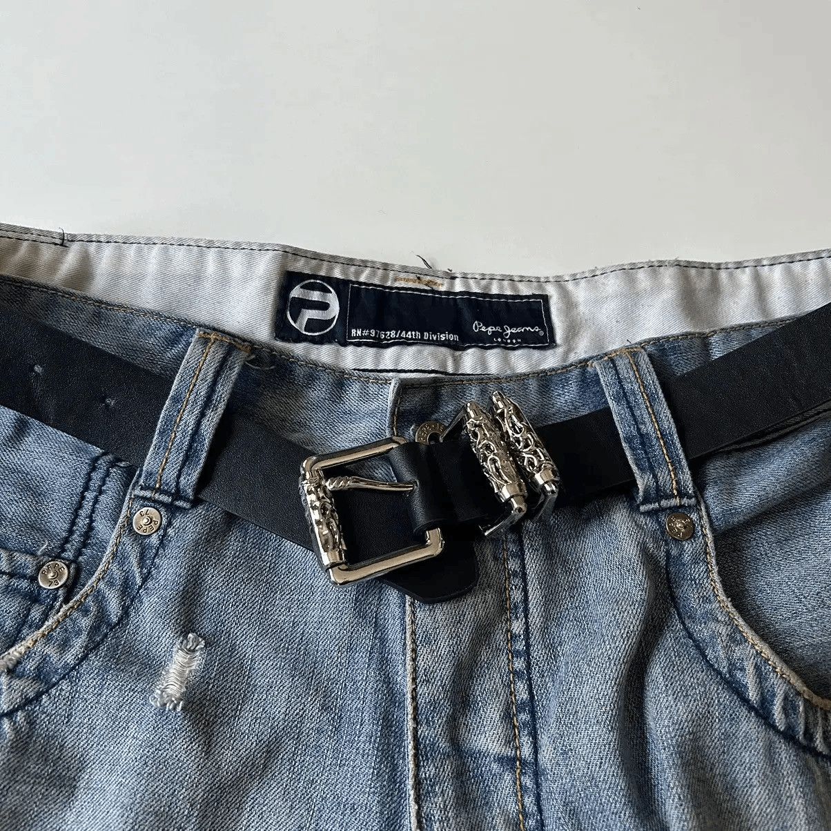 Japanese Brand Y2K 2000s Silver cross futuristic black roller belt Size ONE SIZE - 3 Thumbnail