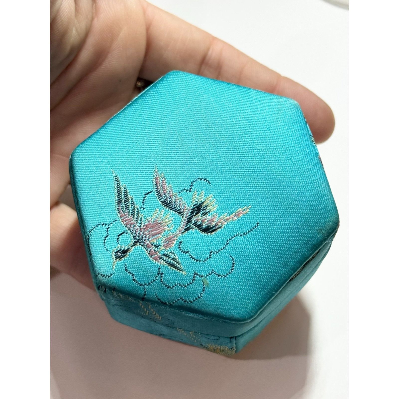Vintage Vintage China Asian fabric oriental trinket box with lid Size ONE SIZE - 2 Thumbnail
