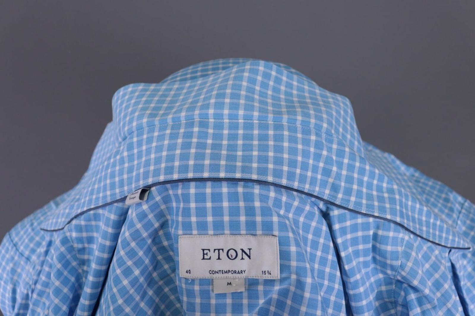 Eton Eton Contemporary Blue Check Shirt Size 40 / 15.75 Size US M / EU 48-50 / 2 - 11 Thumbnail