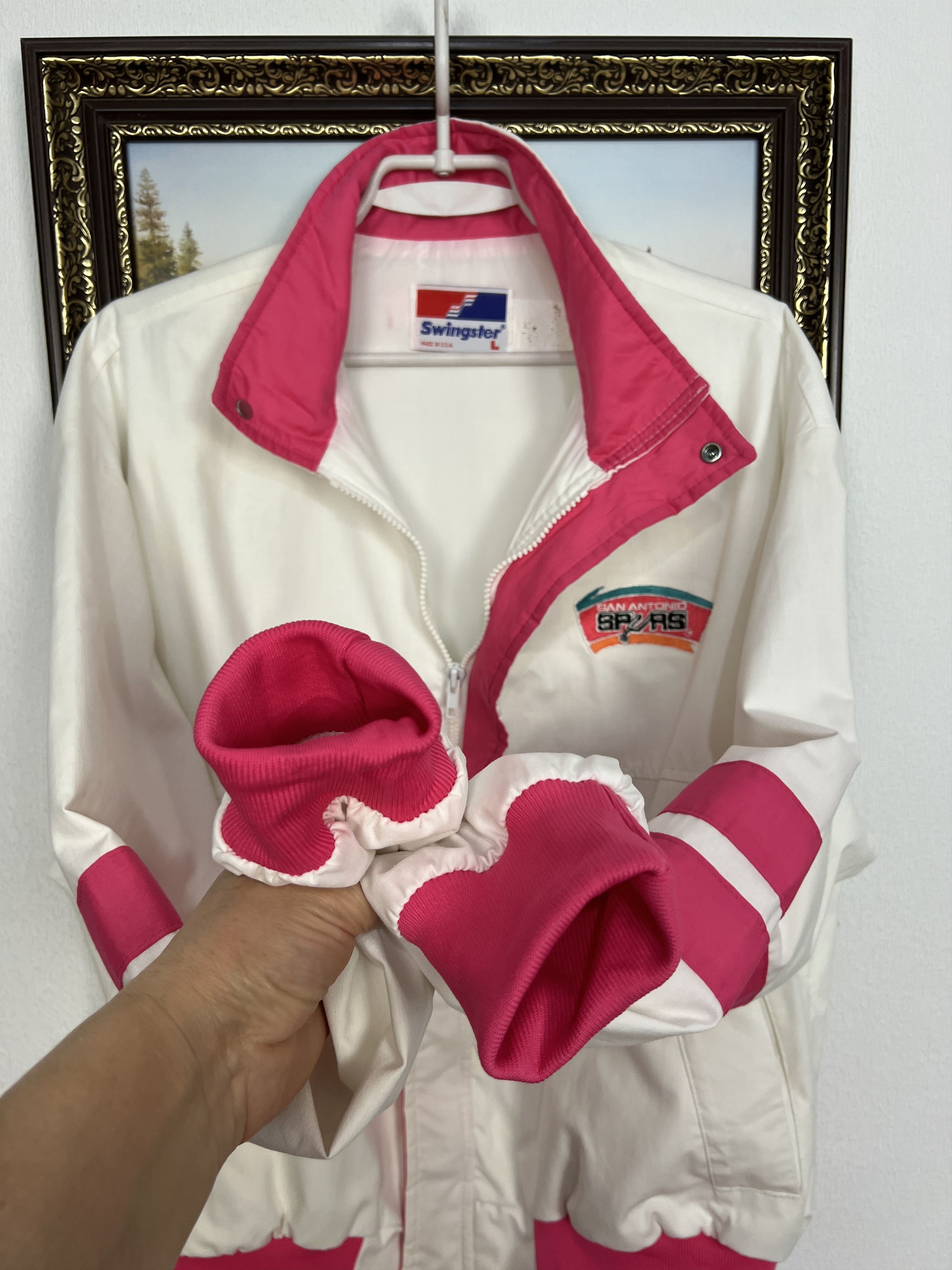 Swingster Vintage 90's San Antonio Spurs NBA Bomber Jacket Rare Hype Size US L / EU 52-54 / 3 - 6 Thumbnail