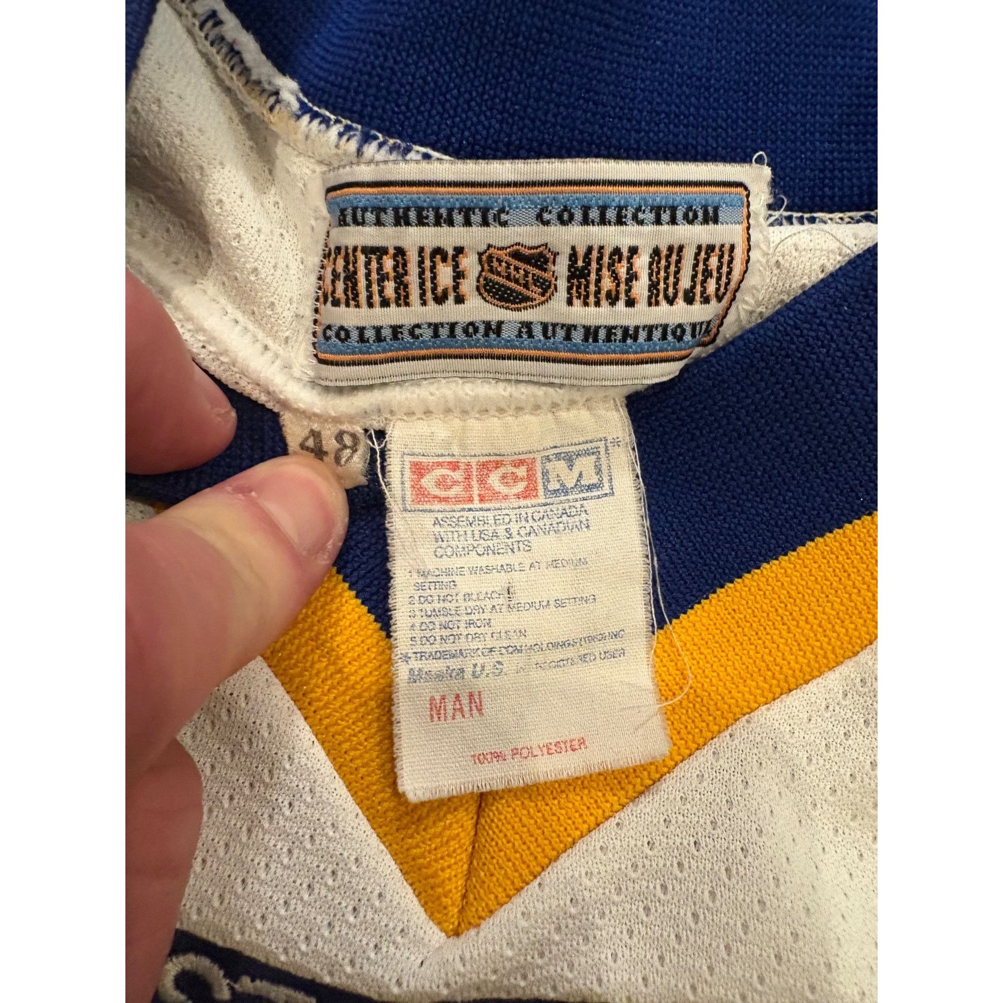 Ccm Vintage 90s CCM Center Ice St. Louis Blues Authentic NHL Hoc Size US XL / EU 56 / 4 - 7 Thumbnail