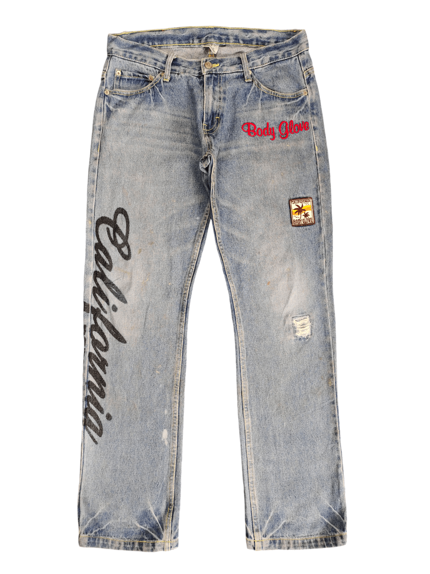 Body Glove Vintage Y2k Body Glove Spell Out Patches Embroidered Jeans Size US 34 / EU 50 - 1 Thumbnail