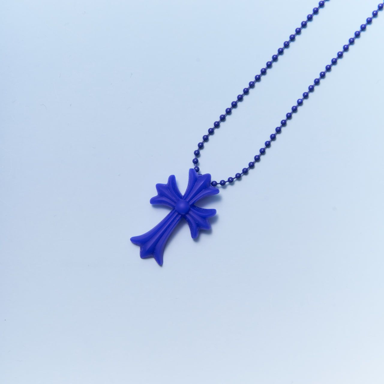 Chrome Hearts CHROME HEARTS Silicrome Cross Necklace Dark Blue Size ONE SIZE - 4 Thumbnail