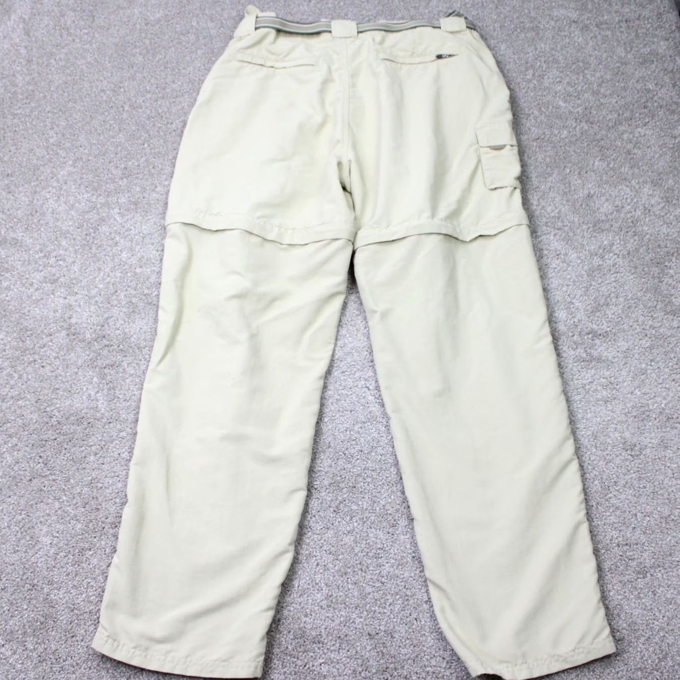 Vintage L.L. Bean Mens Large Beige Cargo Pocket Belted Nylon Convertible Pants Shirt? Size US 33 - 6 Thumbnail