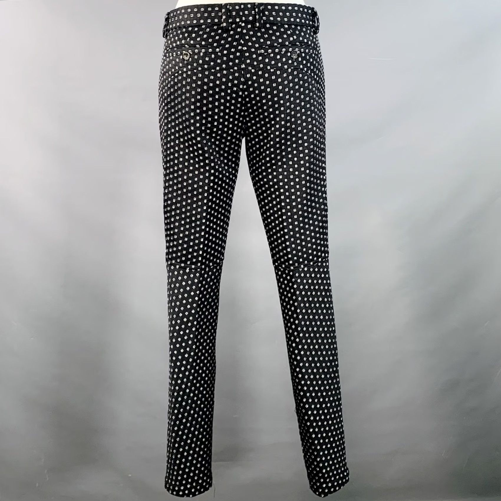 Mr Turk MR TURK Suit 36 Regular Black White Perforated Polyester Notch Lapel Men Size 36R - 6 Thumbnail