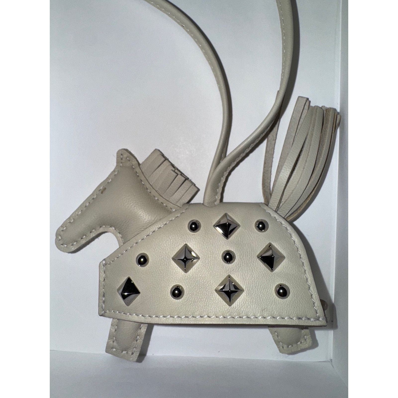 Hermes Hermes Horse Silver Studded Milo Leather Bag Charm Size ONE SIZE - 5 Thumbnail