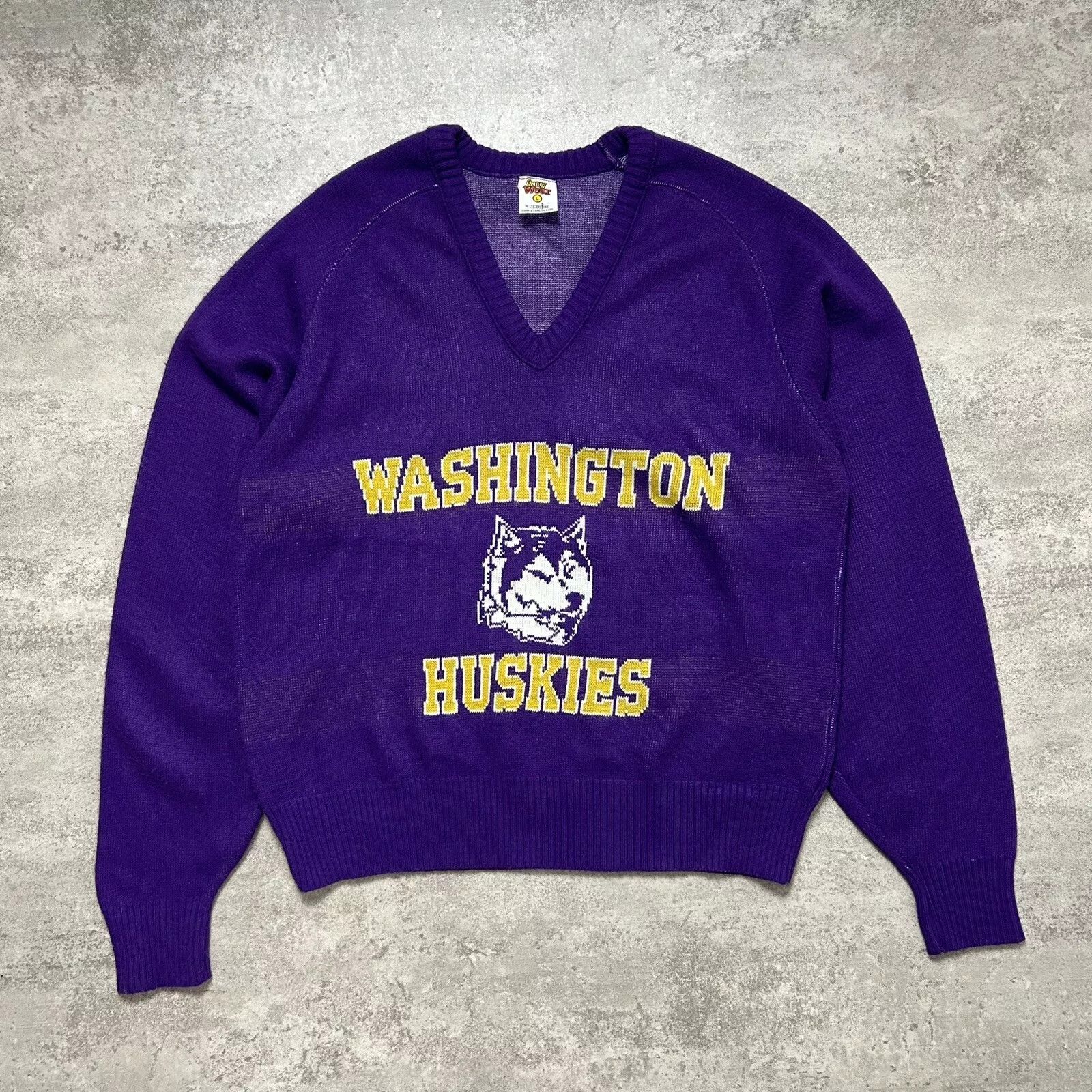 NCAA × Vintage WASHINGTON HUSKIES ANY WEAR ACRYLIC KNIT SWEATER SIZE L Size US L / EU 52-54 / 3 - 1 Thumbnail