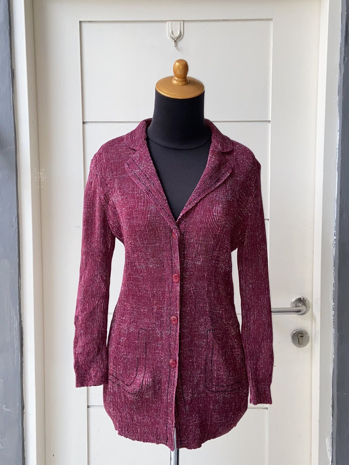Designer × Japanese Brand COLLINEJARDIN Pink Pleats Blazers Size XS / US 0-2 / IT 36-38 - 5 Thumbnail