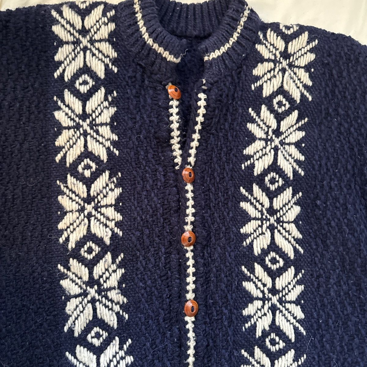 Other Navy and white knitted wool cardigan Size US L / EU 52-54 / 3 - 2 Thumbnail