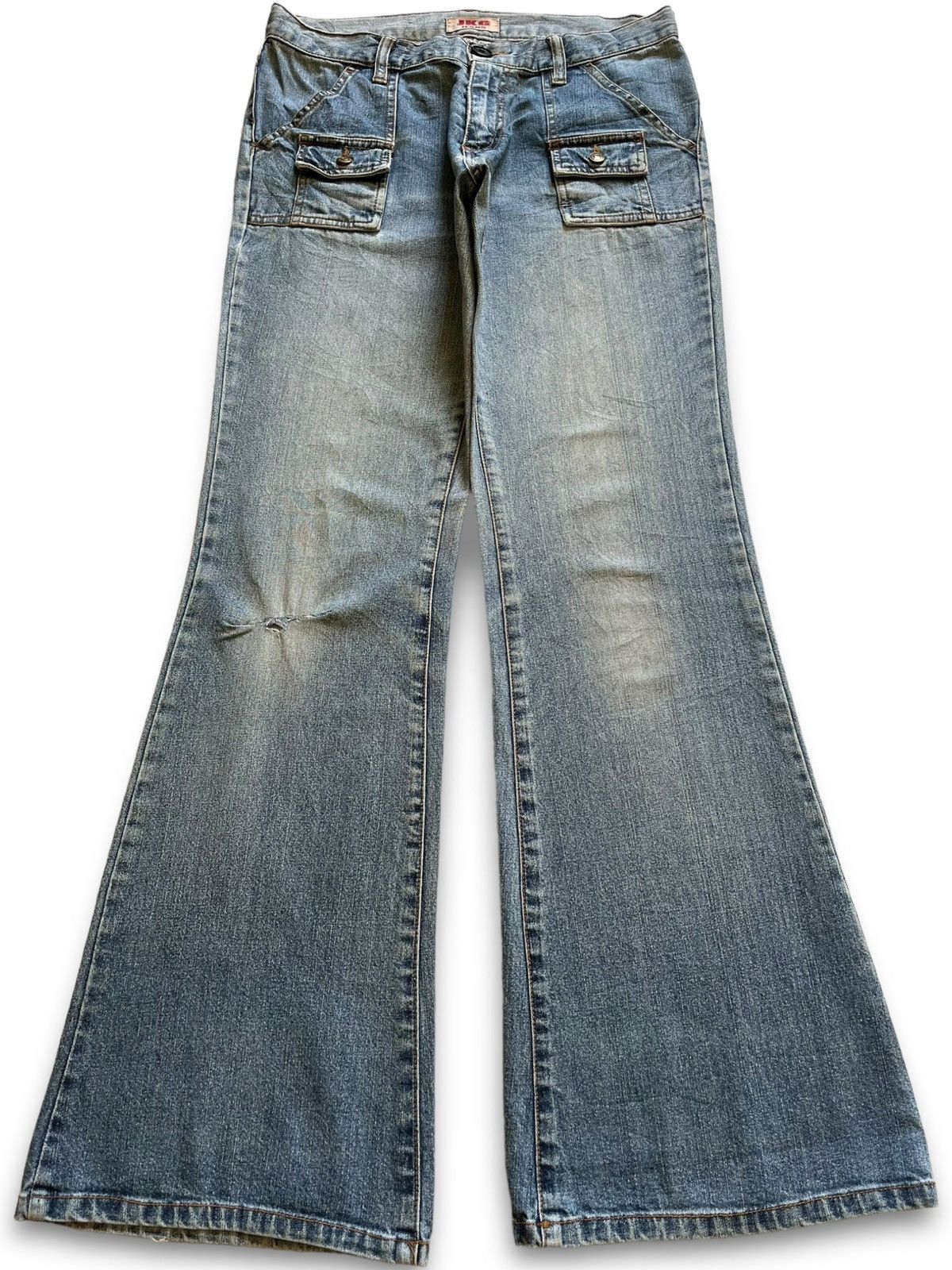 Japanese Brand Vintage Japanese Brand Faded Wash Flare Jeans Size 30" / US 8 / IT 44 - 1 Thumbnail