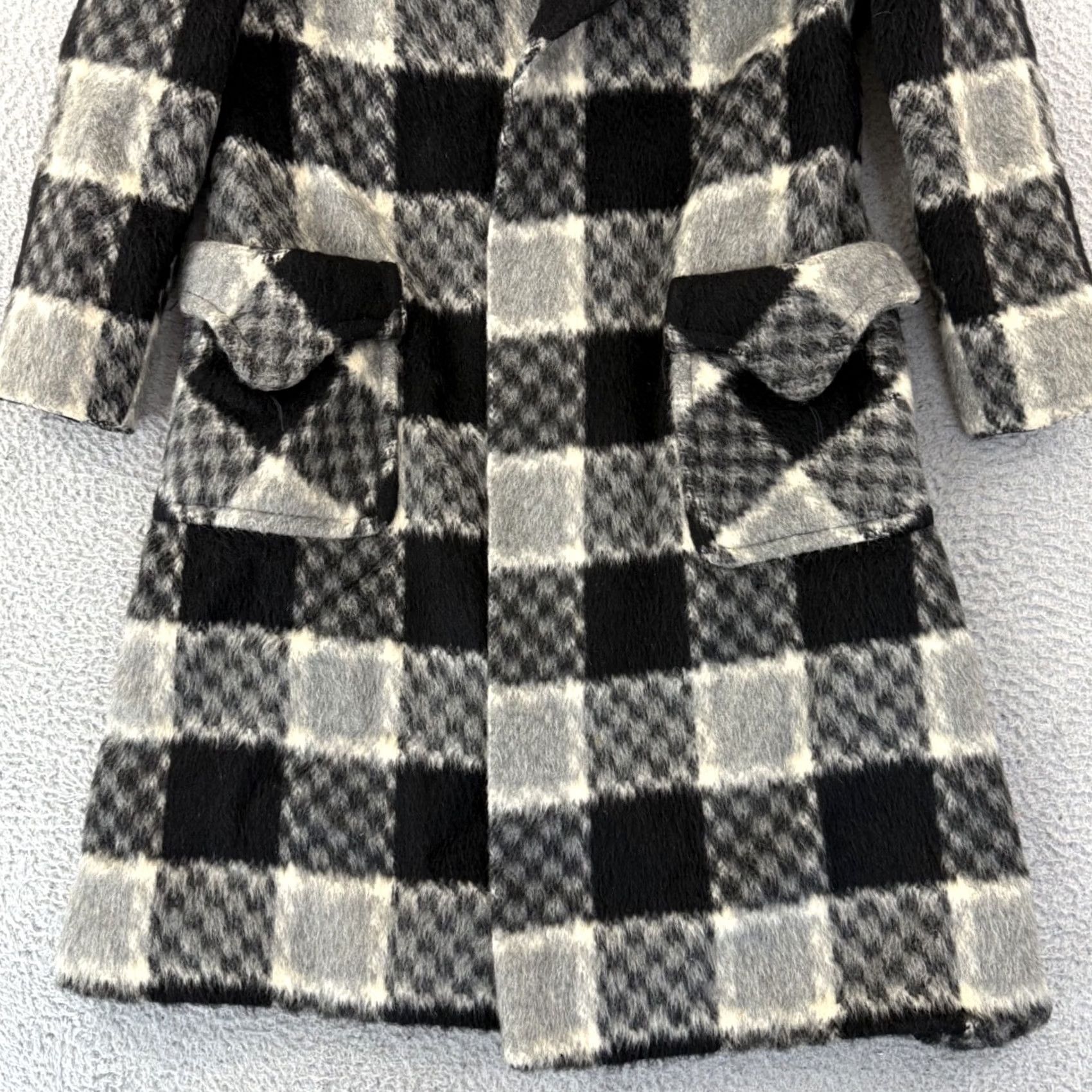 Vintage VINTAGE Rosewin Coat Womens Small Black White Check Mohair Wool 60s England Size S / US 4 / IT 40 - 2 Thumbnail