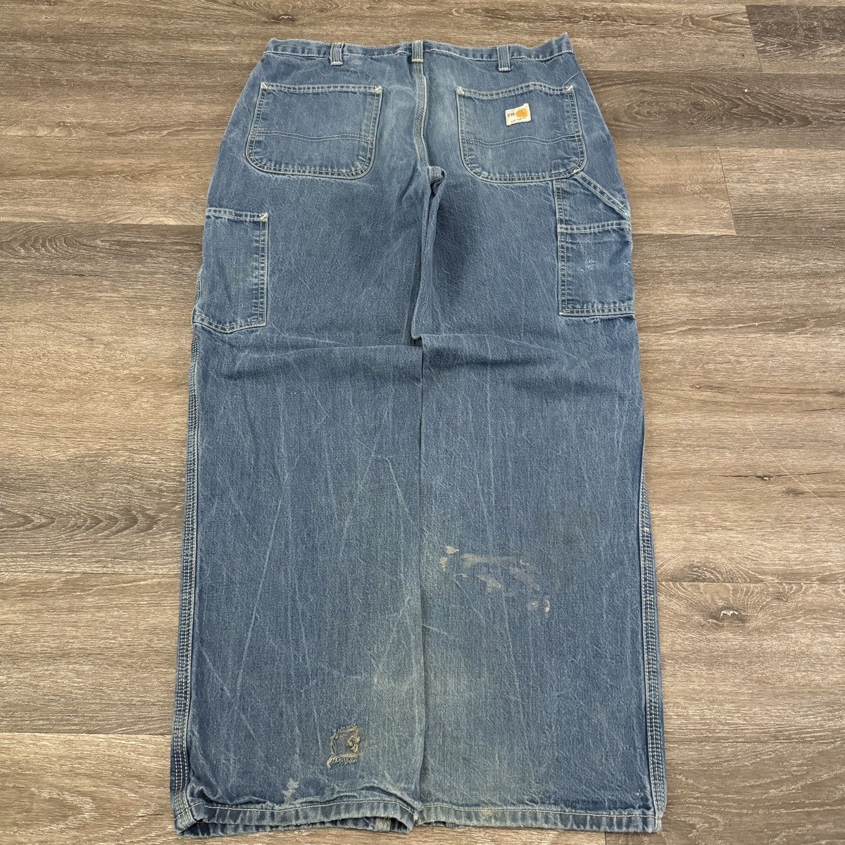 Carhartt × Vintage Vintage Y2K Carhartt painted and worn carpenter jeans Size US 34 / EU 50 - 1 Thumbnail