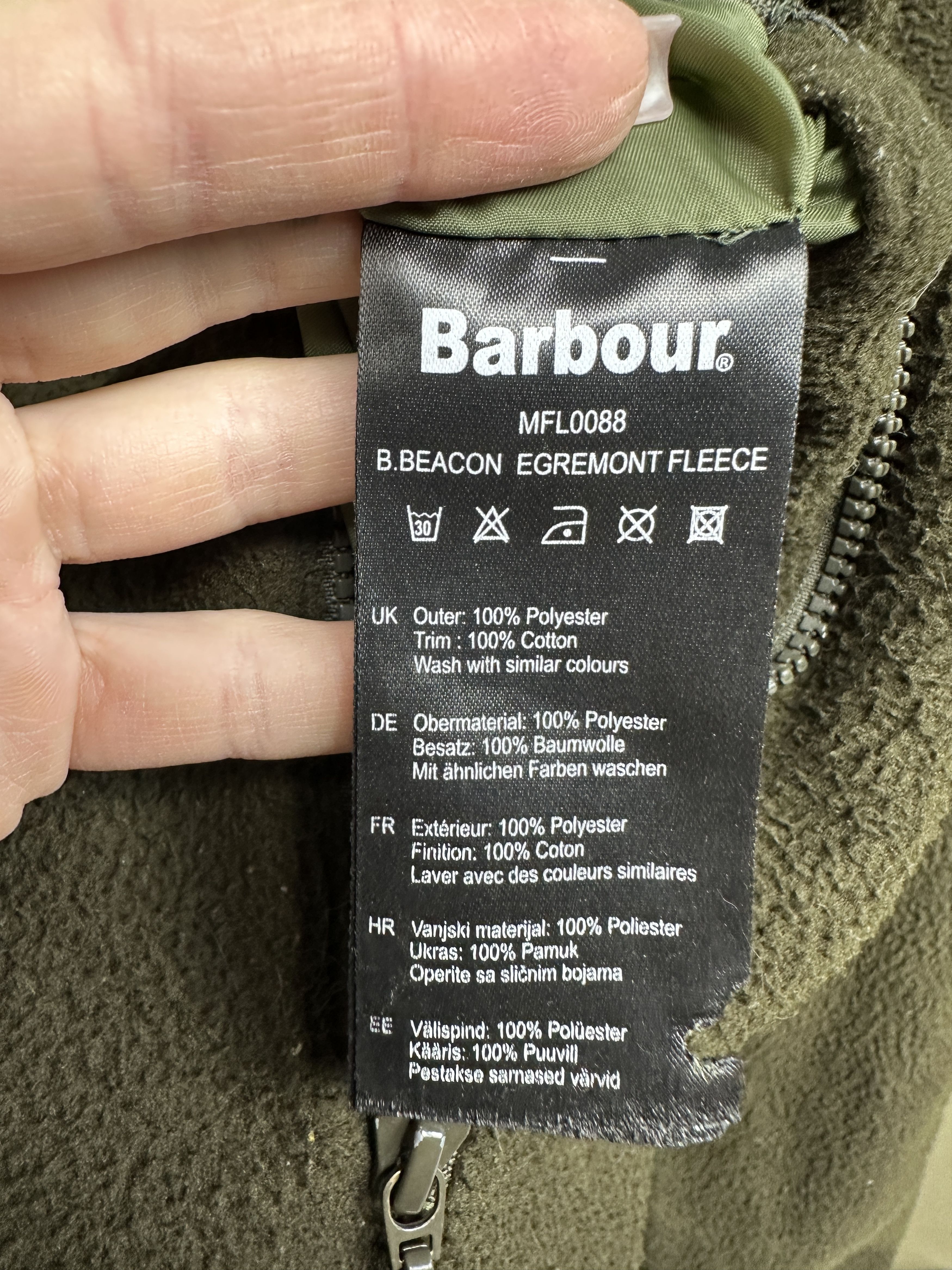 Barbour Barbour Beacon Egremont Full Zip Olive Fleece Jacket Size US XXL / EU 58 / 5 - 7 Thumbnail