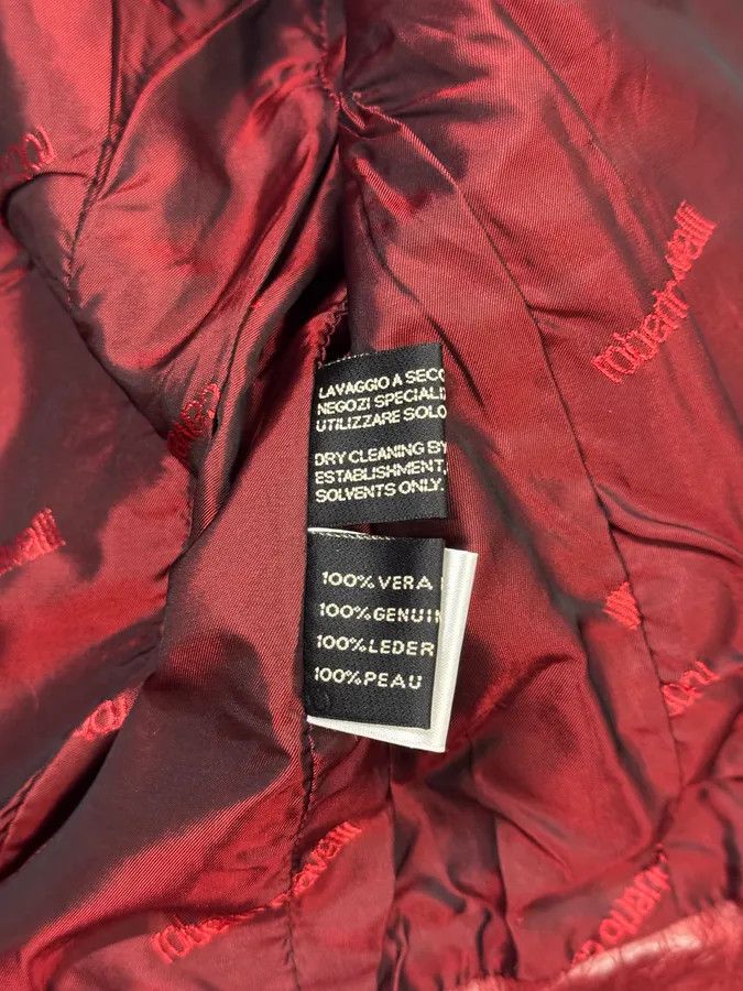 Roberto Cavalli AW2000 Roberto Cavalli Red Crocodile Effect Biker Leather Jacket Size S / US 4 / IT 40 - 7 Thumbnail
