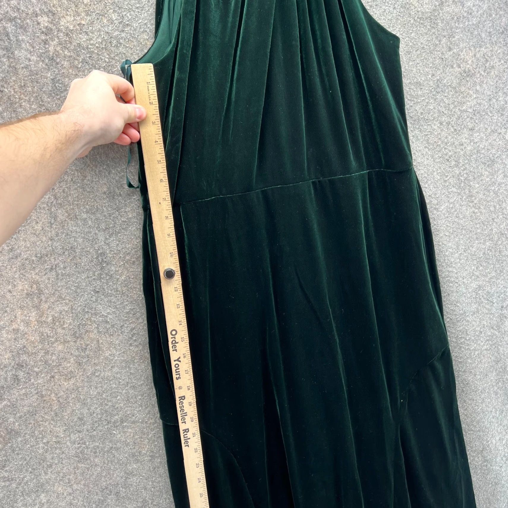 Ralph Lauren VINTAGE? No — Lauren Ralph Lauren Dress Women 8 Green Long Velvet Halter Gown Deep Pine Dress Sleeveless Halter A-Line Formal Party Wedding Size M / US 6-8 / IT 42-44 - 4 Thumbnail