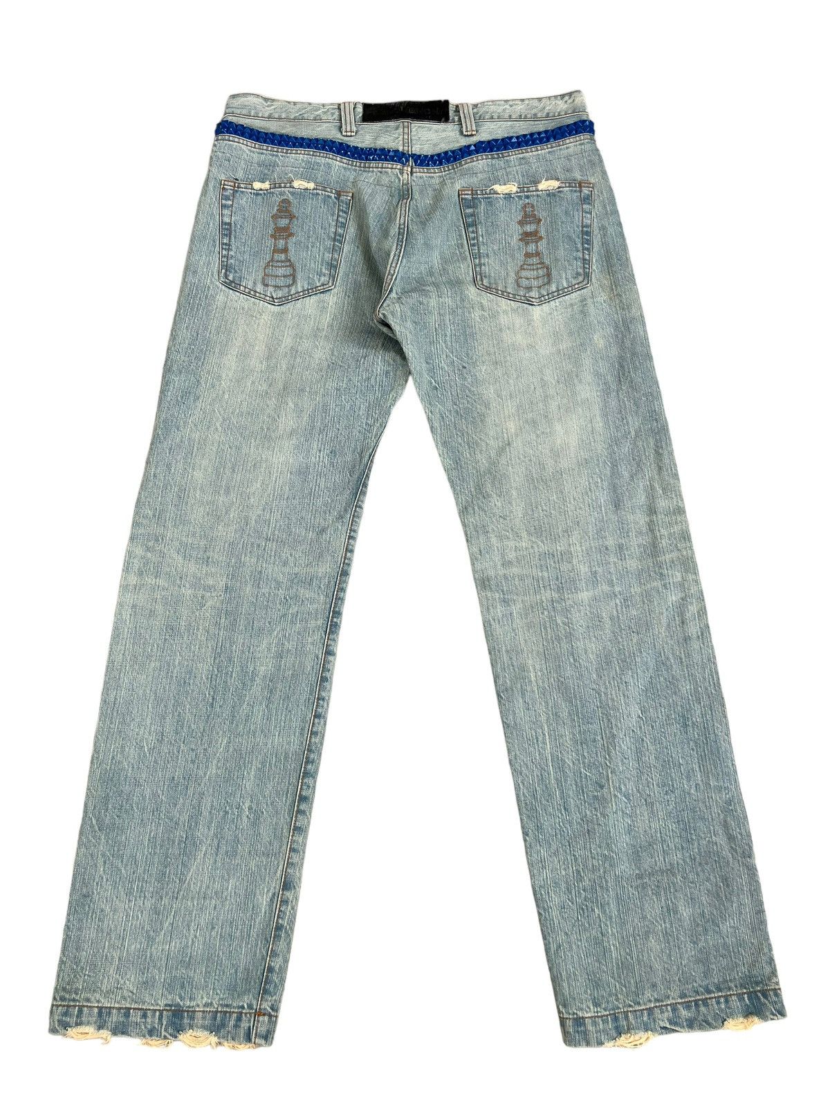 PHENOMENON PHENOMENON Japan Blue Studded Rips Ripped Baggy Denim Jeans Size US 36 / EU 52 - 1 Thumbnail