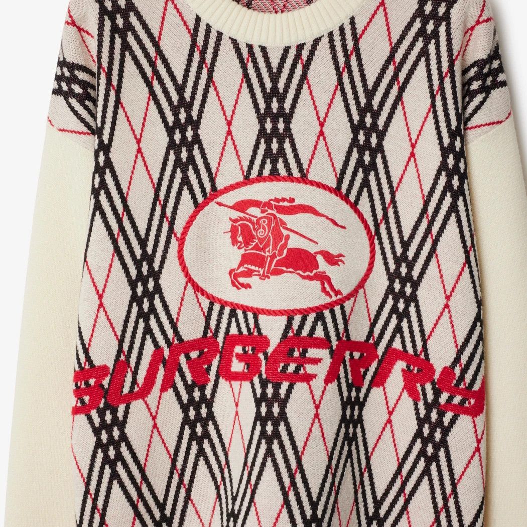 Burberry os11x0326 Argyle Check Wool Blend Sweater in Multicolor Size US S / EU 44-46 / 1 - 5 Thumbnail