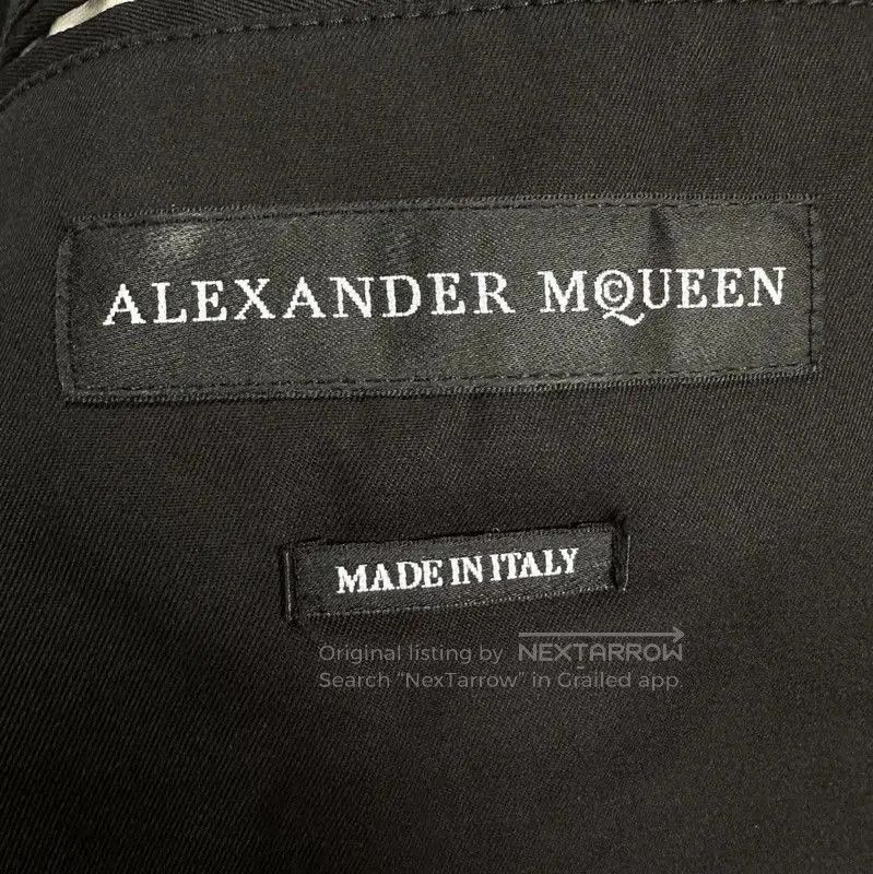 Alexander McQueen Alexander McQueen Black Cotton Embroidered Long Jacket . Size US XL / EU 56 / 4 - 5 Thumbnail