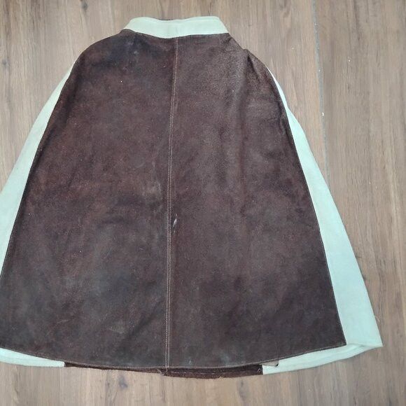 Other Vintage 60s Two Tone Suede Leather Mexican Cape Jacket Size L / US 10 / IT 46 - 5 Thumbnail