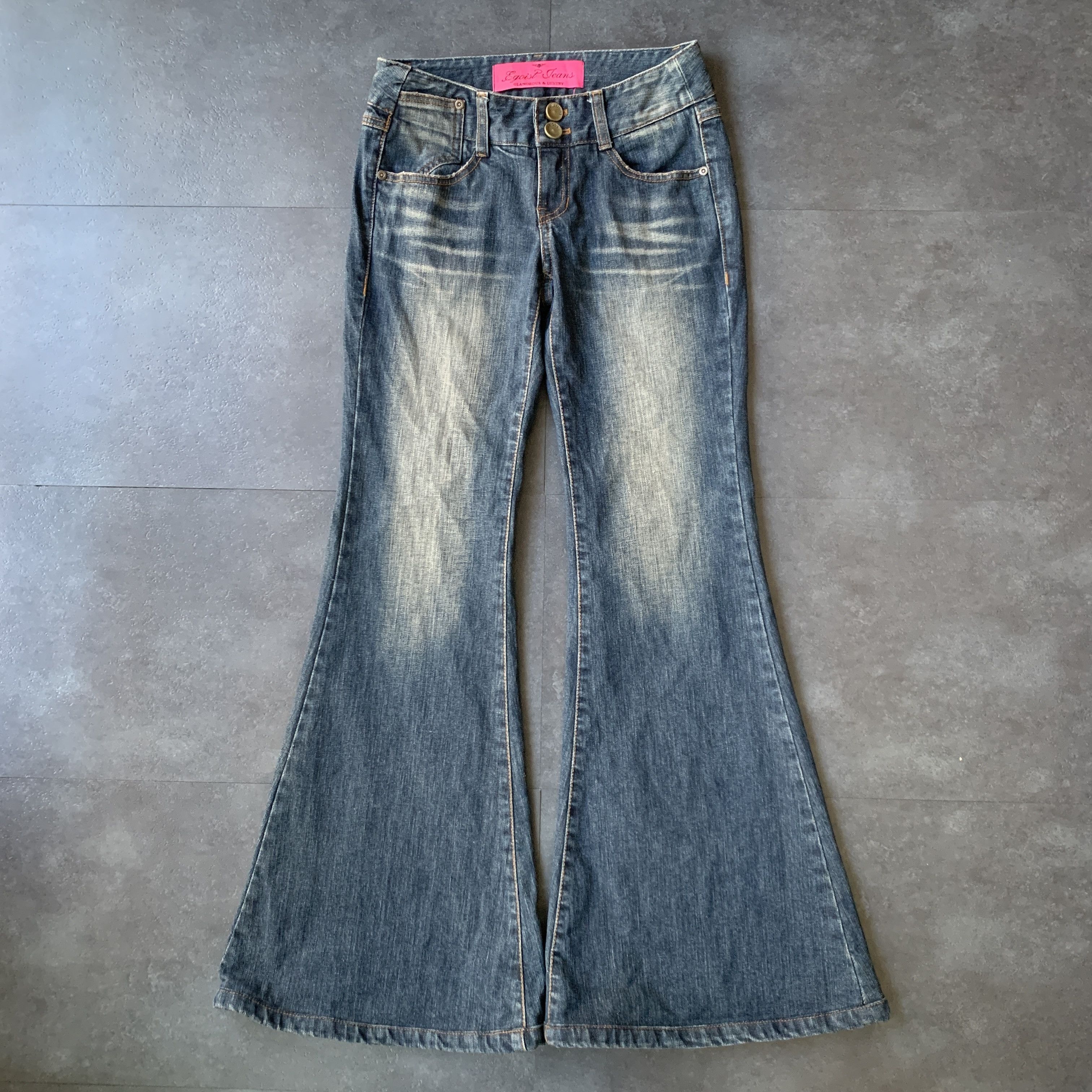 Vintage Vintage 2000s Egoist Denim Flared Pants Bootcut Y2k Grunge Size 28" / US 6 / IT 42 - 1 Thumbnail