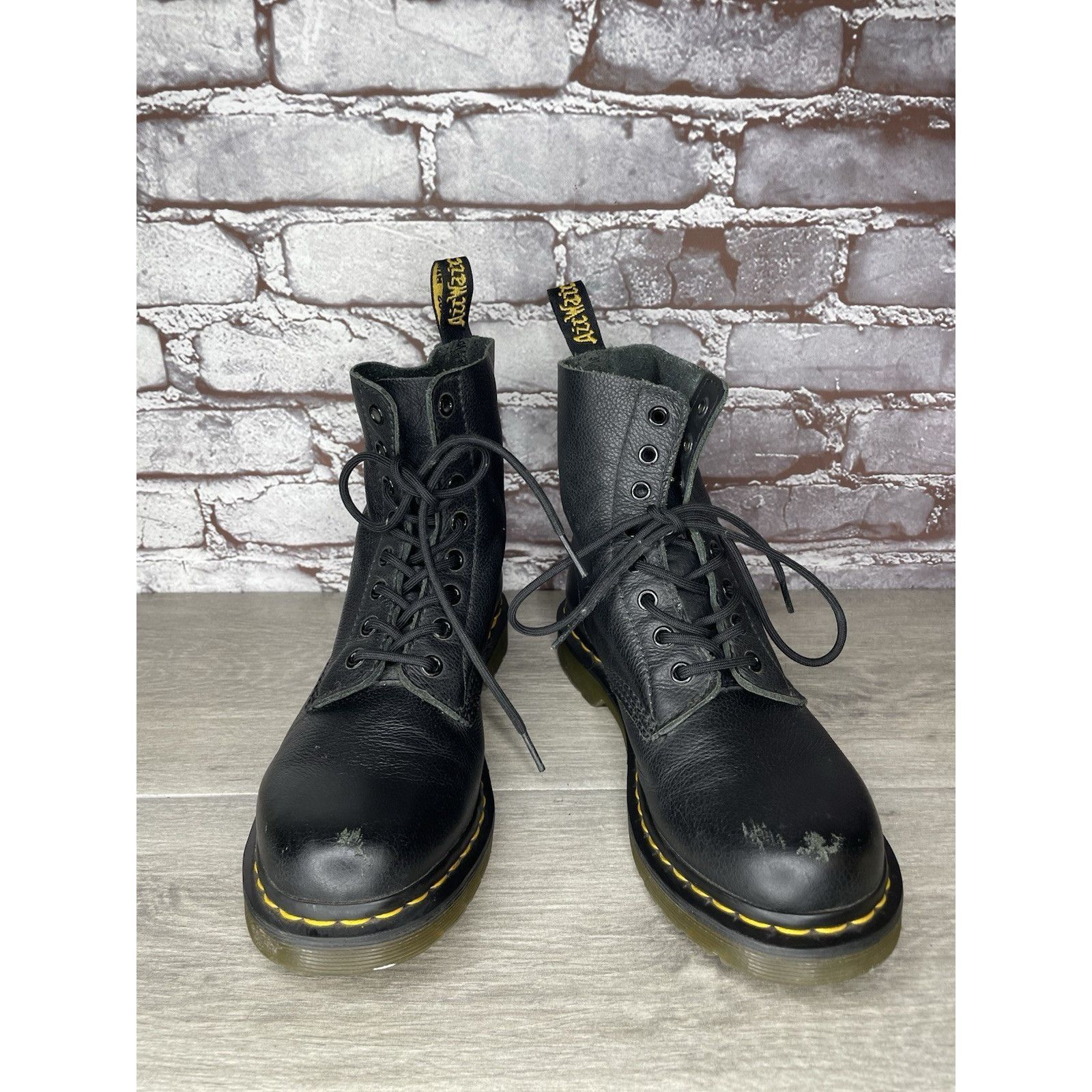 Dr. Martens Doc Martens Pascal 1460 Black Leather Lace Up Combat Boots W Size US 8 / IT 38 - 9 Thumbnail