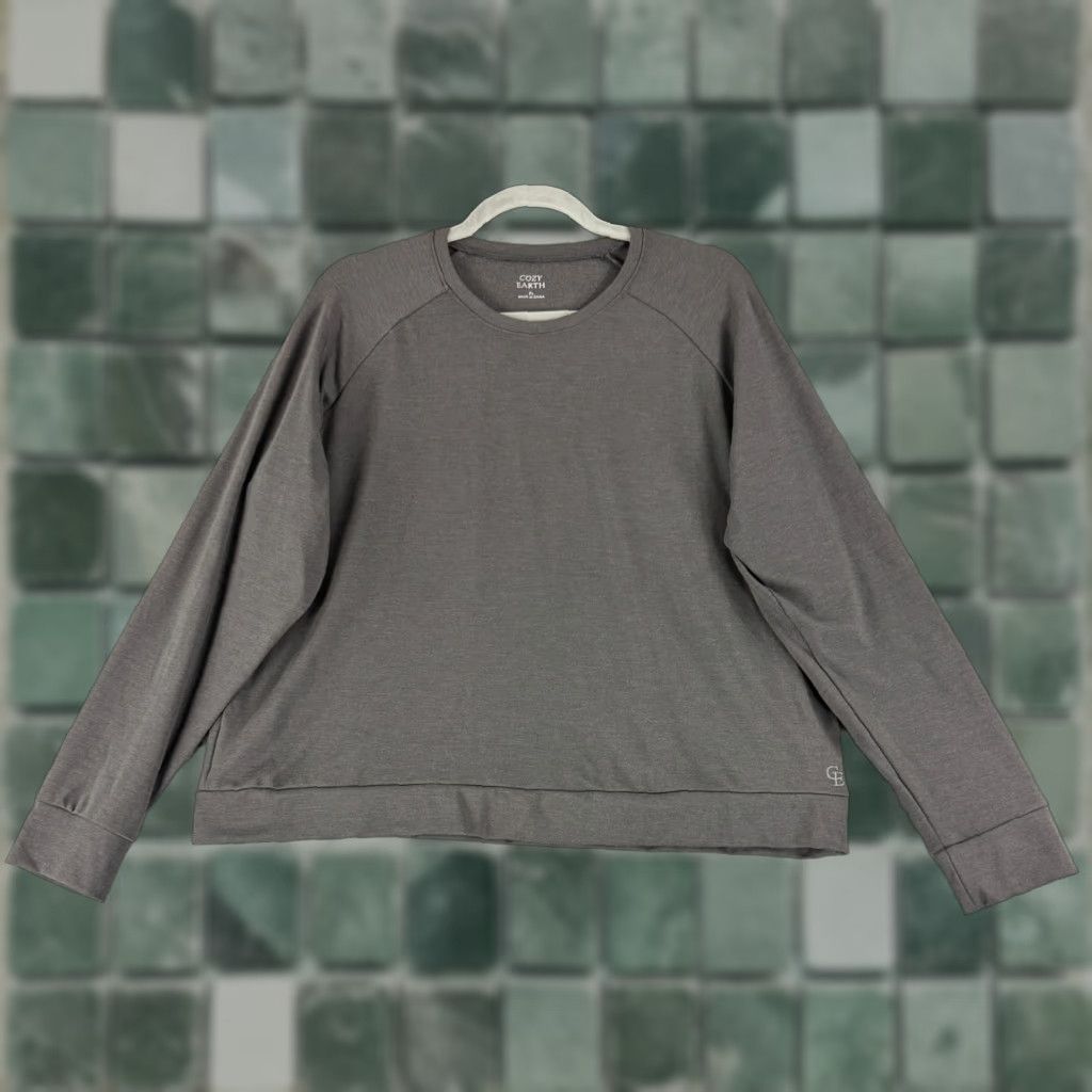 Vintage Cozy Earth Sweatshirt Womens XL Gray Long Sleeve Crew Neck Pullover Soft Size XL / US 12-14 / IT 48-50 - 1 Thumbnail