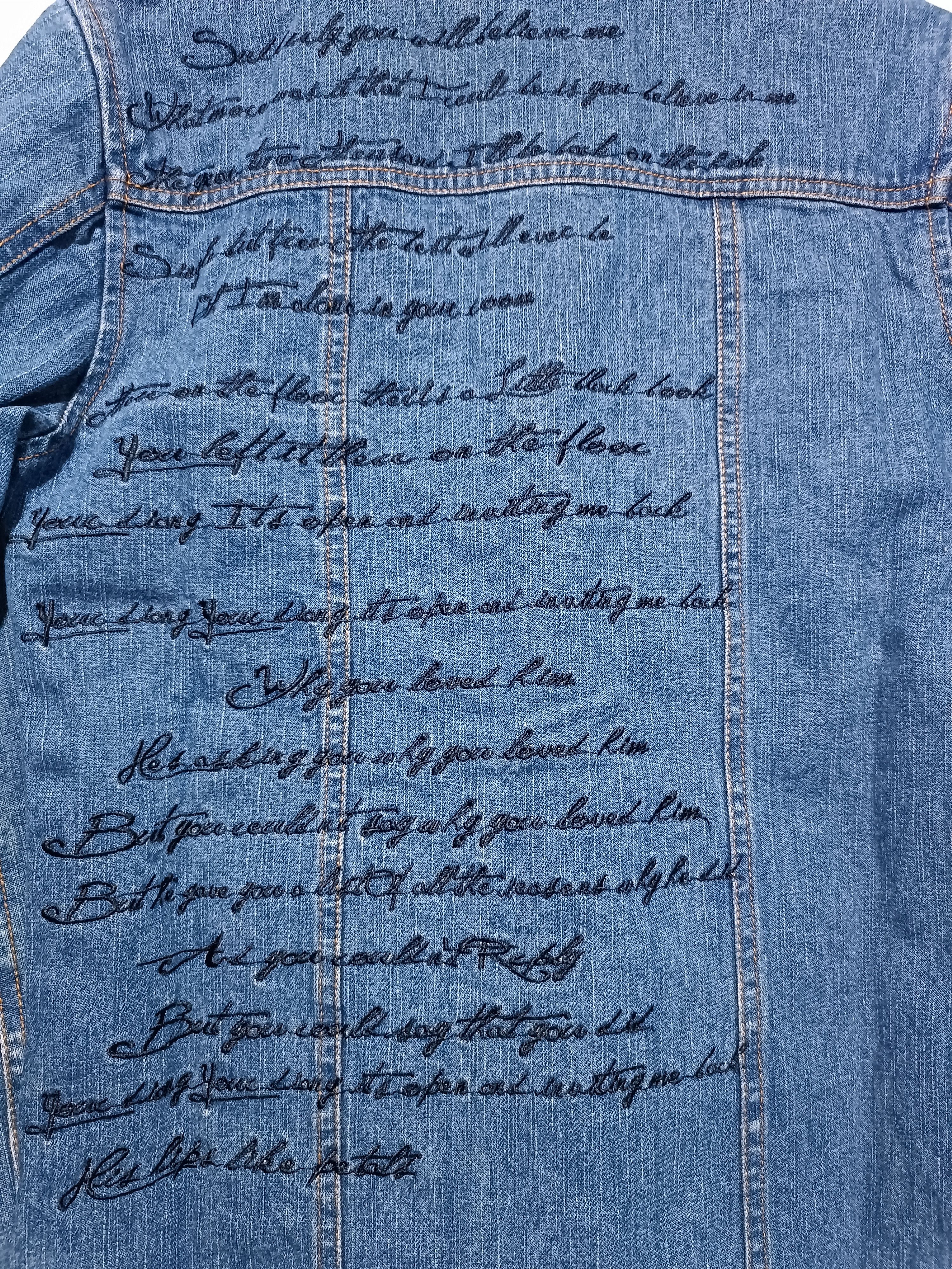 Japanese Brand Vintage Xfrm Archive Script Embroidered Denim Trucker Size US M / EU 48-50 / 2 - 4 Thumbnail