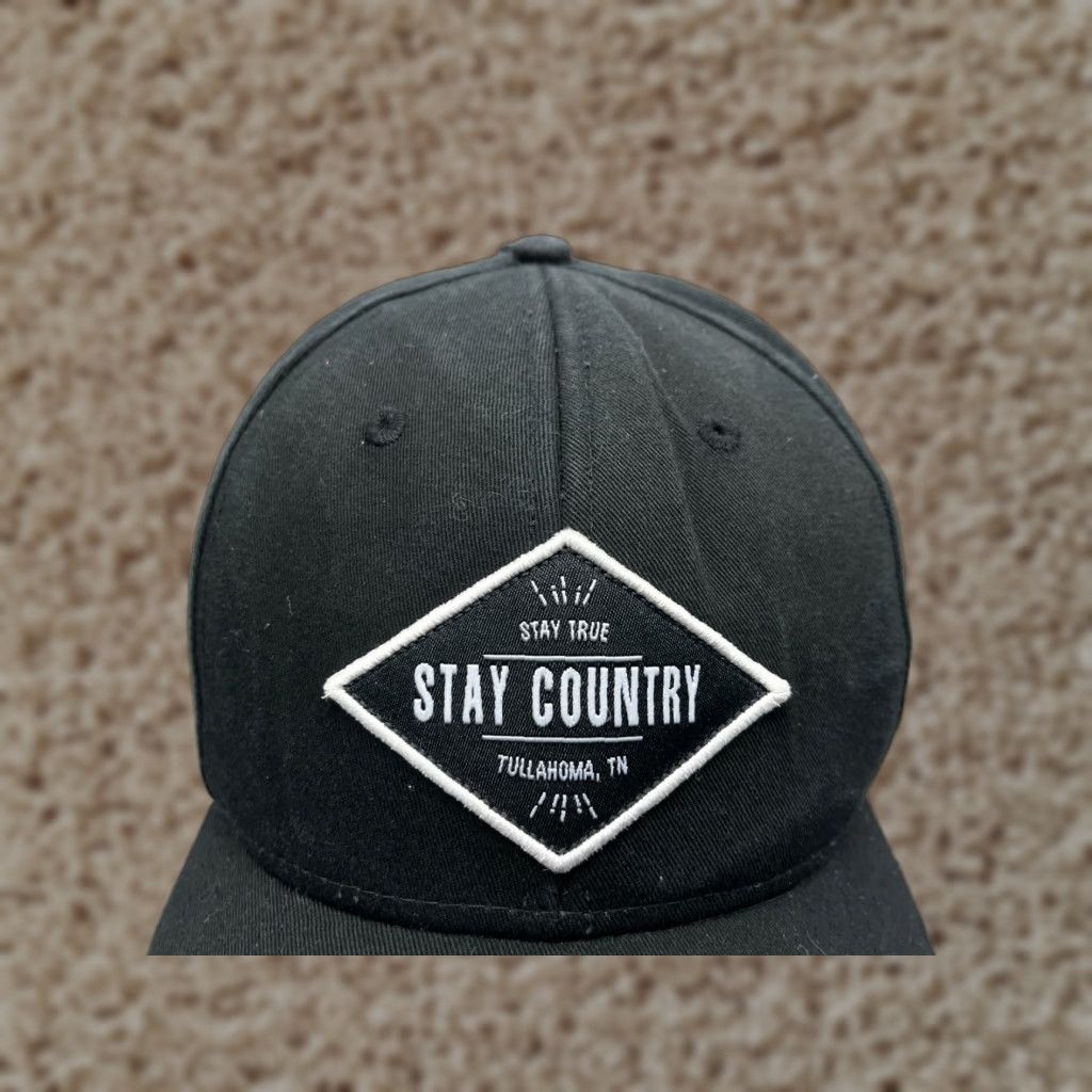 Vintage VINTAGE Stay Country Hat Cap Snap Back Adult One Size Black 100% cotton Outdoor Size ONE SIZE - 1 Thumbnail