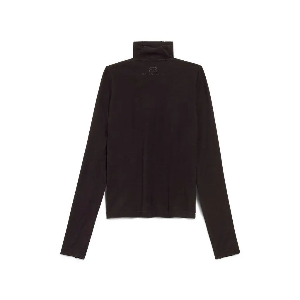 Balenciaga o1mt1gz0325 BB Classic Fitted Turtleneck Sweater in Black Size US S / EU 44-46 / 1 - 2 Thumbnail