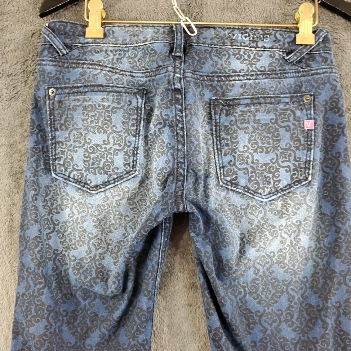 Vintage VIGOSS The Jagger Jeans Skinny 27x31 Blue Paisley Stretch Denim Patterned Women Regular Size XS-? (invalid) Size 27" / US 4 / IT 40 - 6 Thumbnail