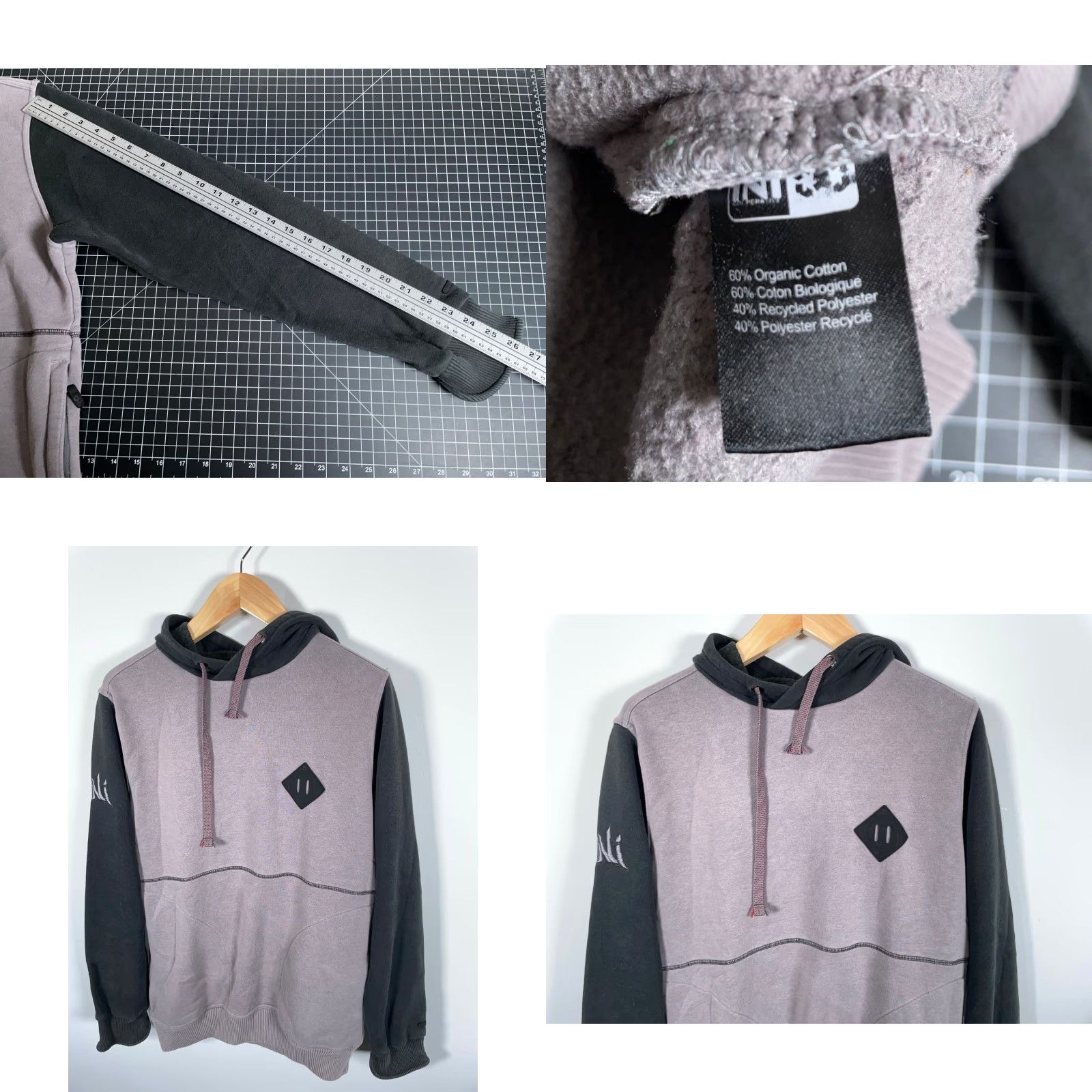 Vintage iNi Cooperative Hoodie Men Medium Gray Black Snowboarding Pullover Sweatshirt Size US M / EU 48-50 / 2 - 8 Thumbnail