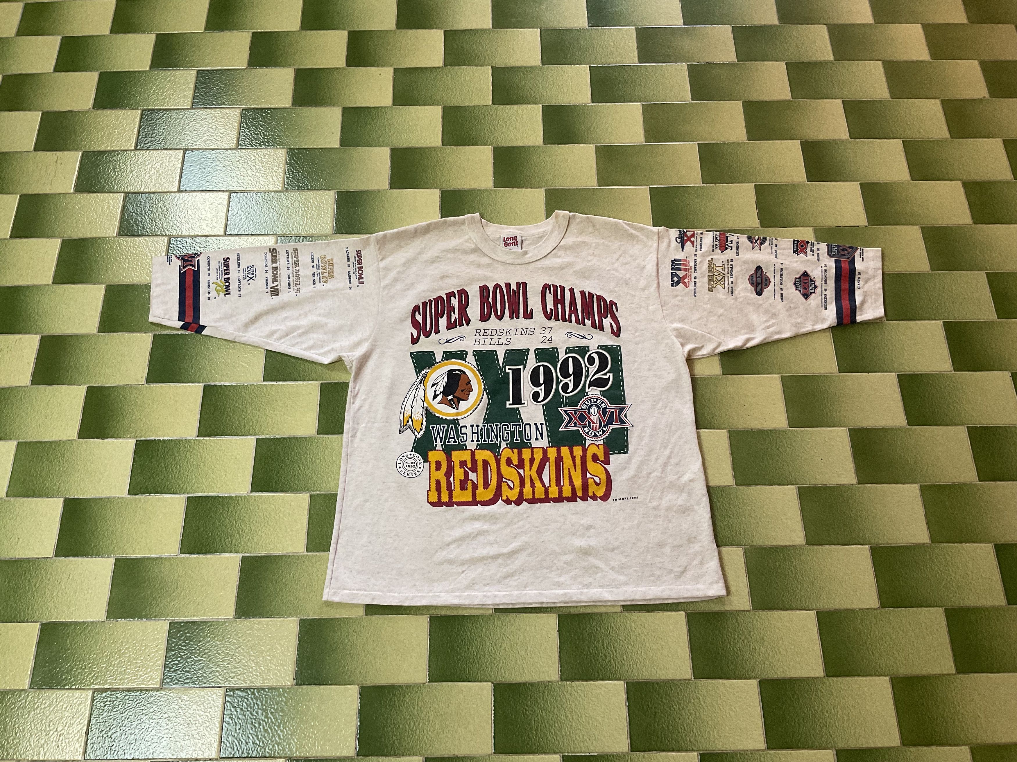 NFL Vintage 1992 Washington Redskins 3/4 Sleeve Raglan Tshirt Size US XL / EU 56 / 4 - 1 Thumbnail