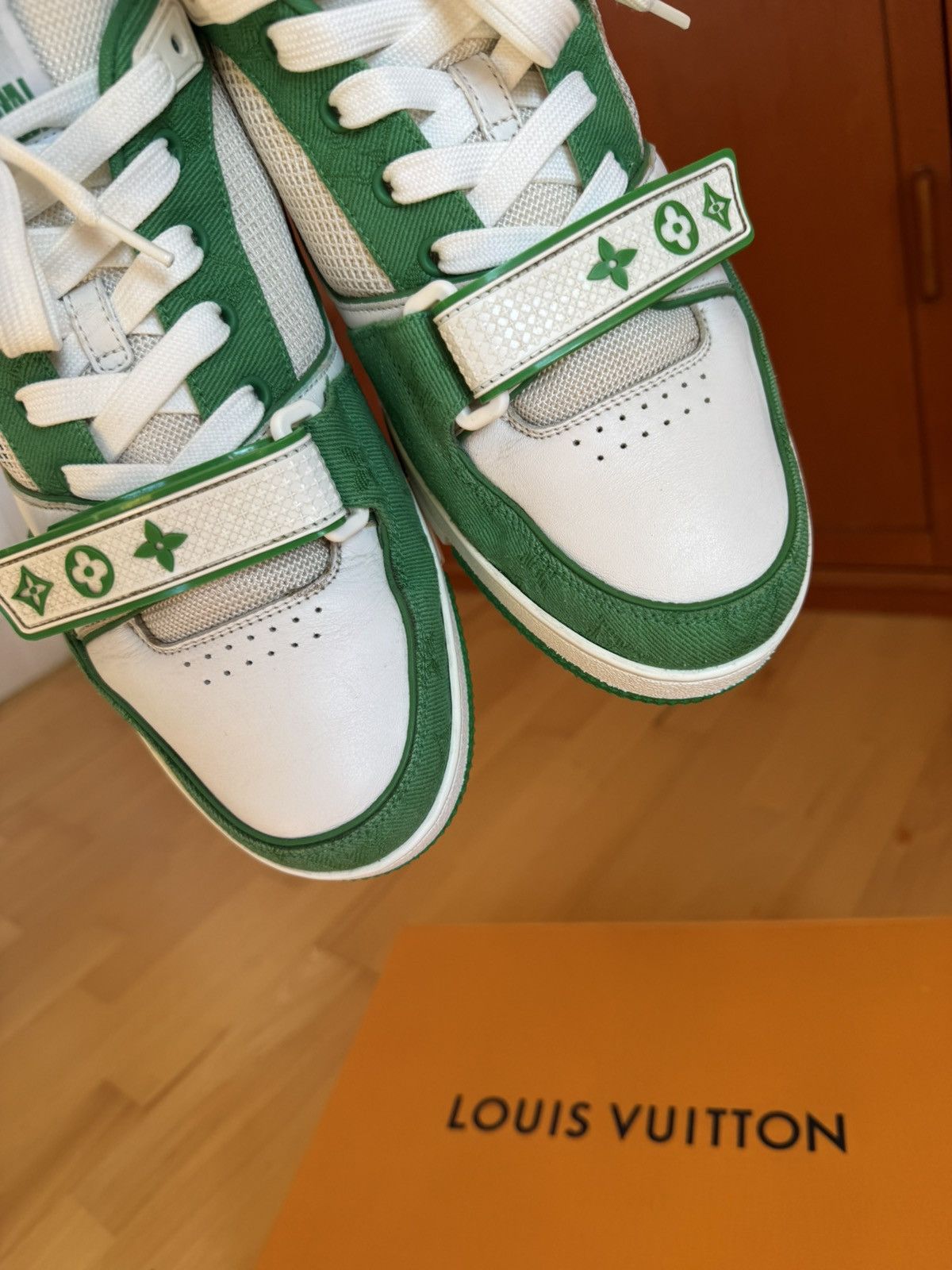 Louis Vuitton Louis Vuitton LV Trainer Velcro Strap Green Denim Size US 10 / EU 43 - 11 Thumbnail