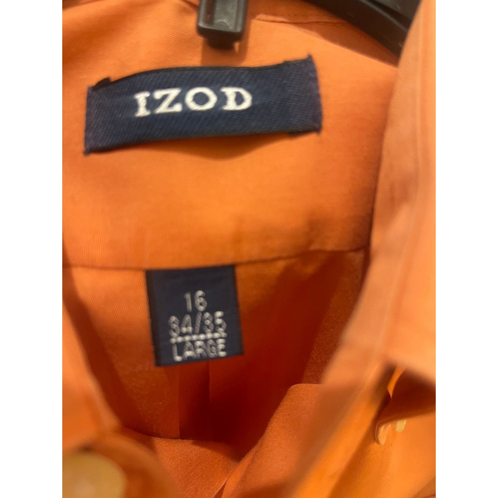 Izod IZOD Orange Button Down Shirt Large 16 34/35 Long Sleeve Size US L / EU 52-54 / 3 - 2 Thumbnail